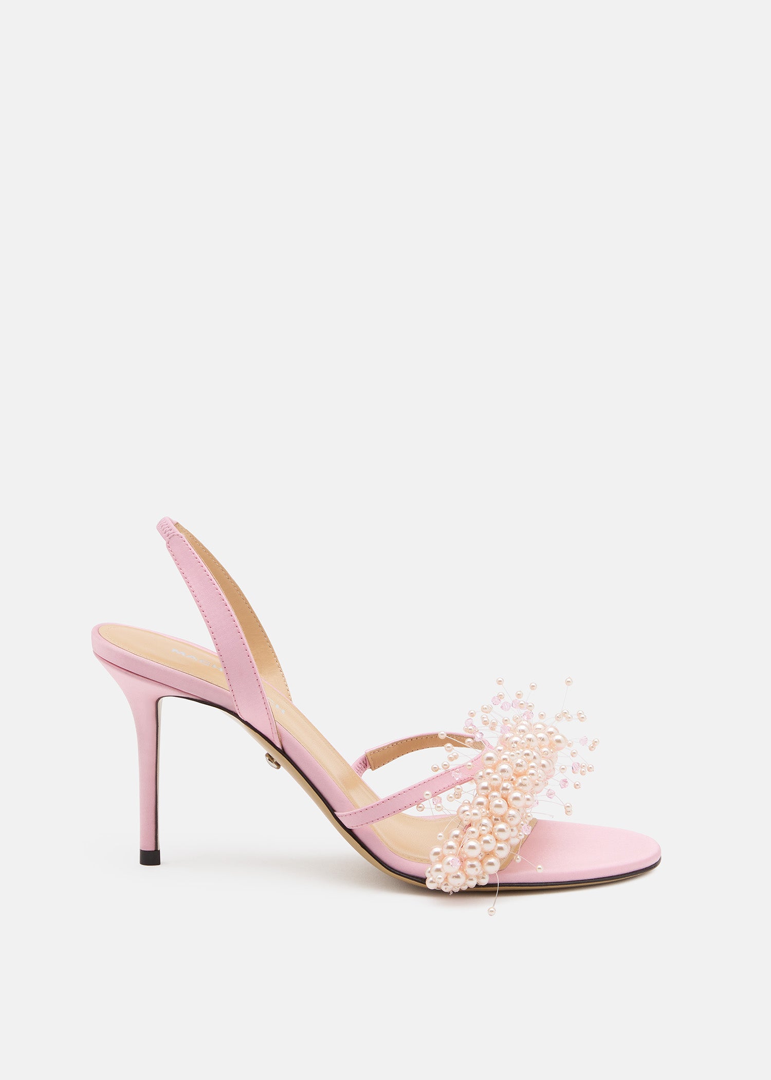 Floating Pearl Pink Satin Sandals
