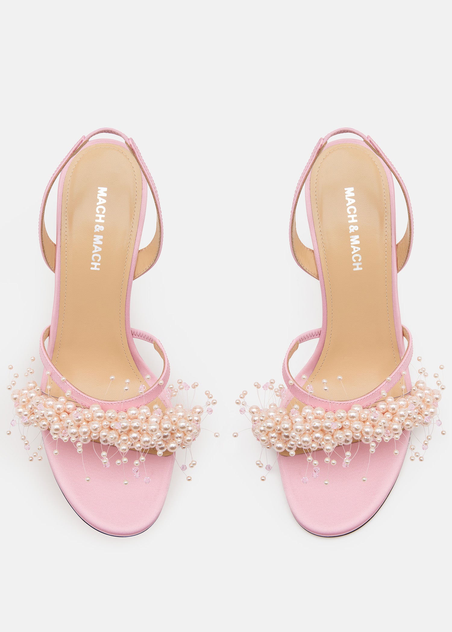 Floating Pearl Pink Satin Sandals