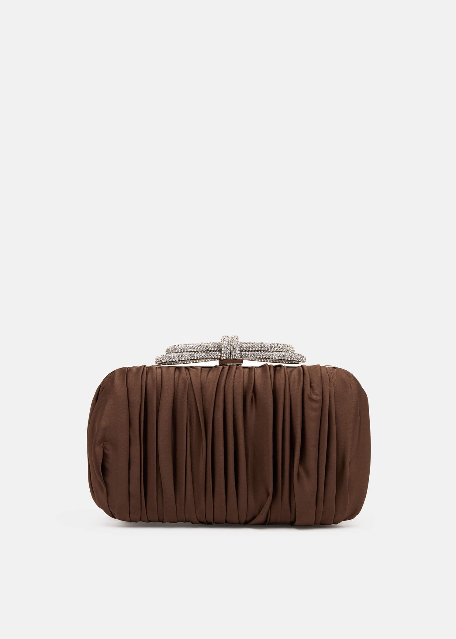 Double Bow Satin Clutch