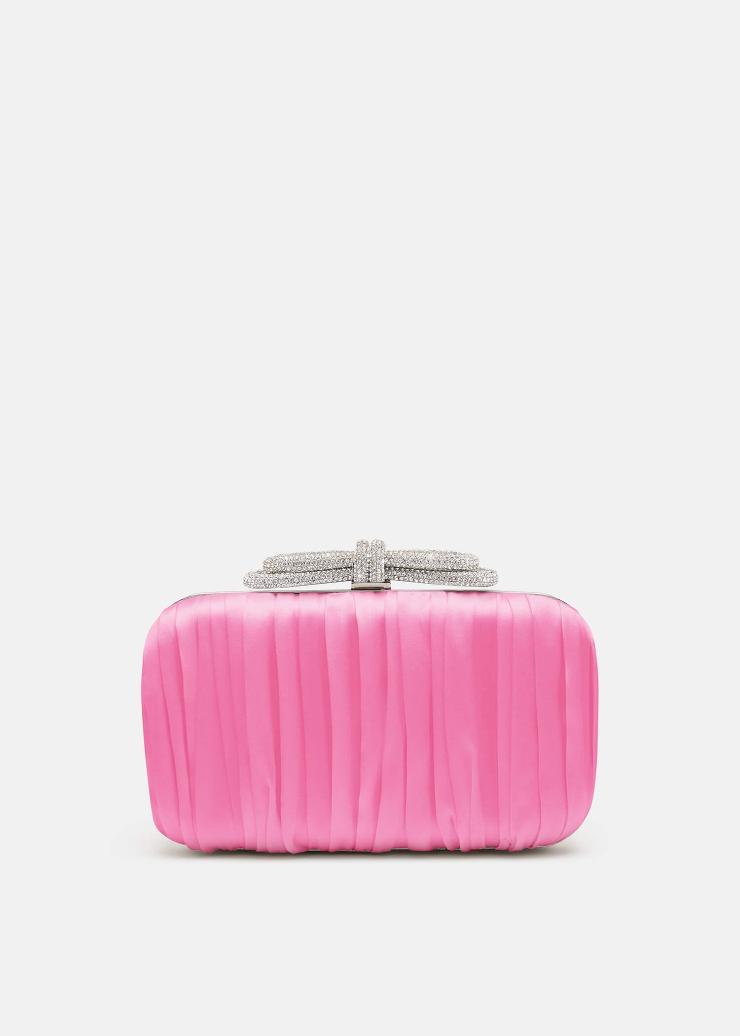 Double Bow Satin Clutch