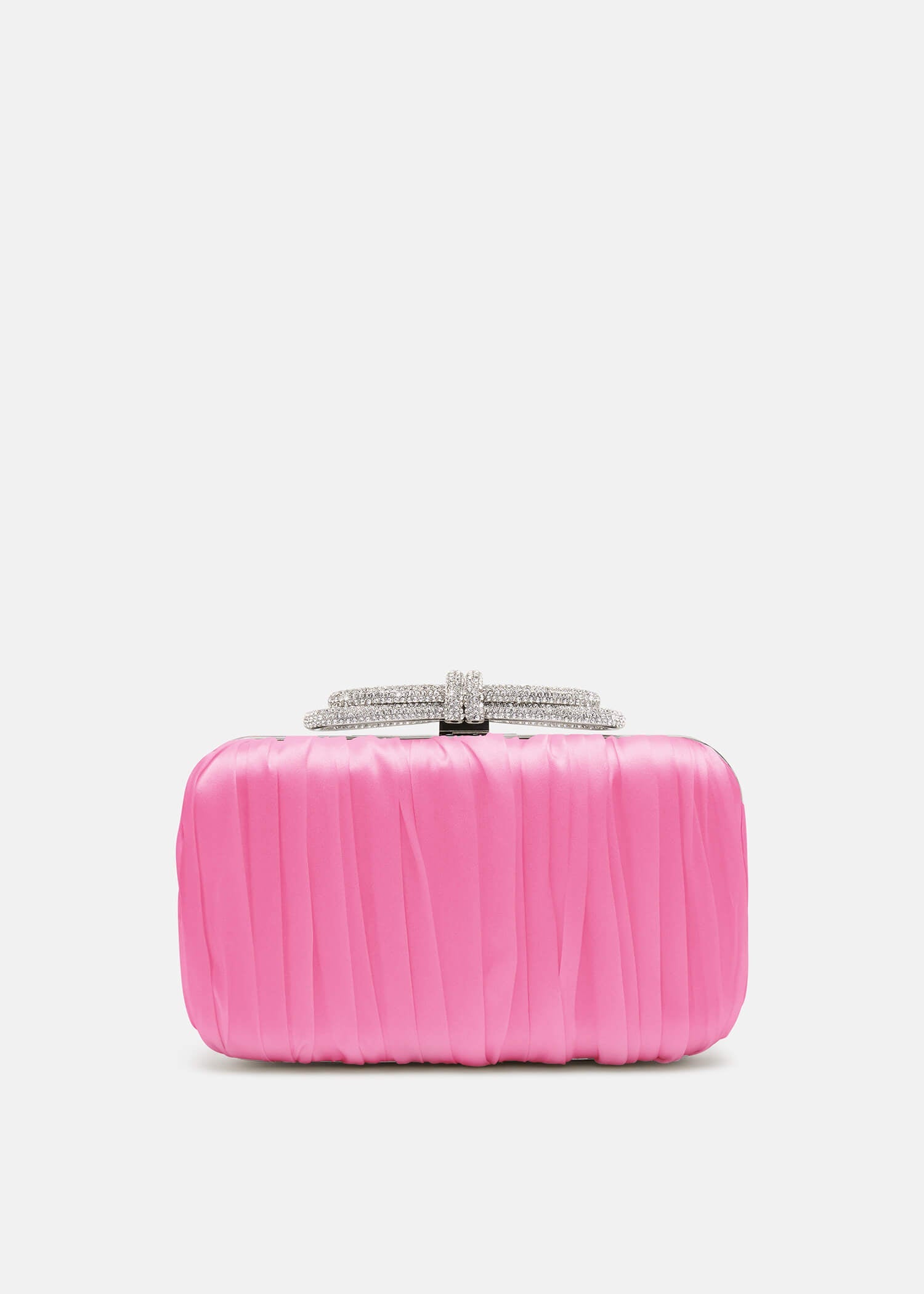 Double Bow Satin Clutch