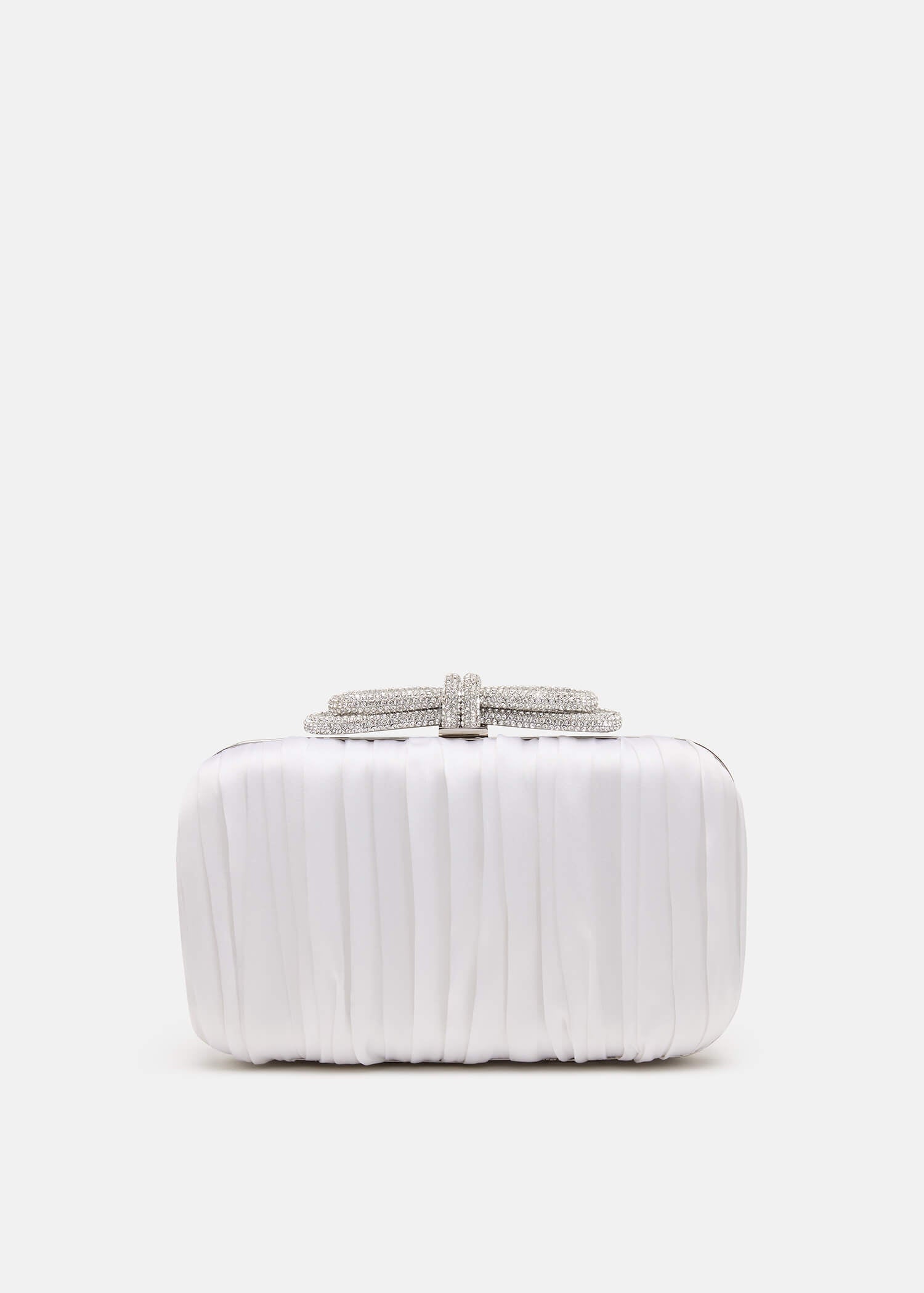 Double Bow Satin Clutch