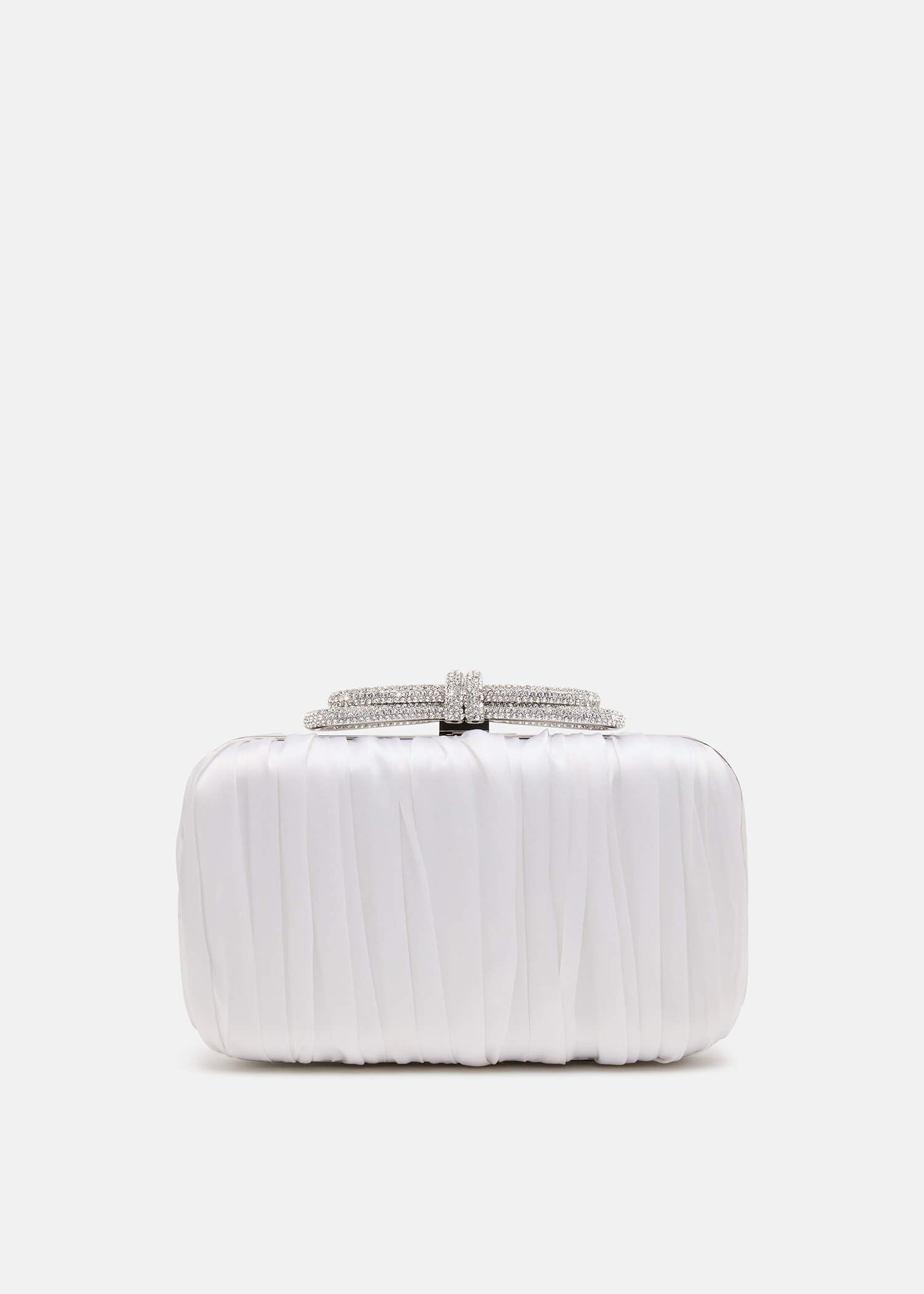 Double Bow Satin Clutch