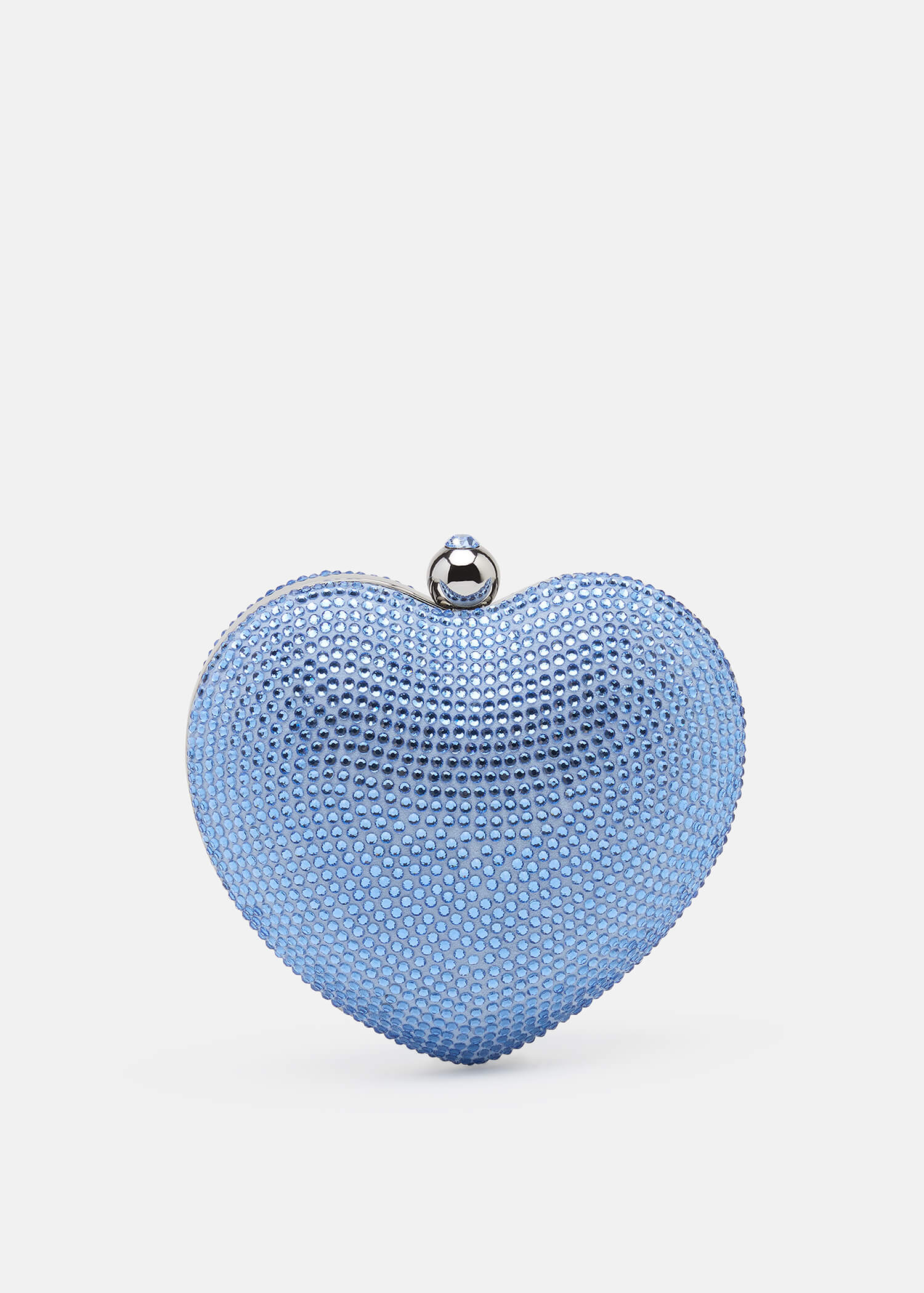 Crystal Heart Suede Clutch