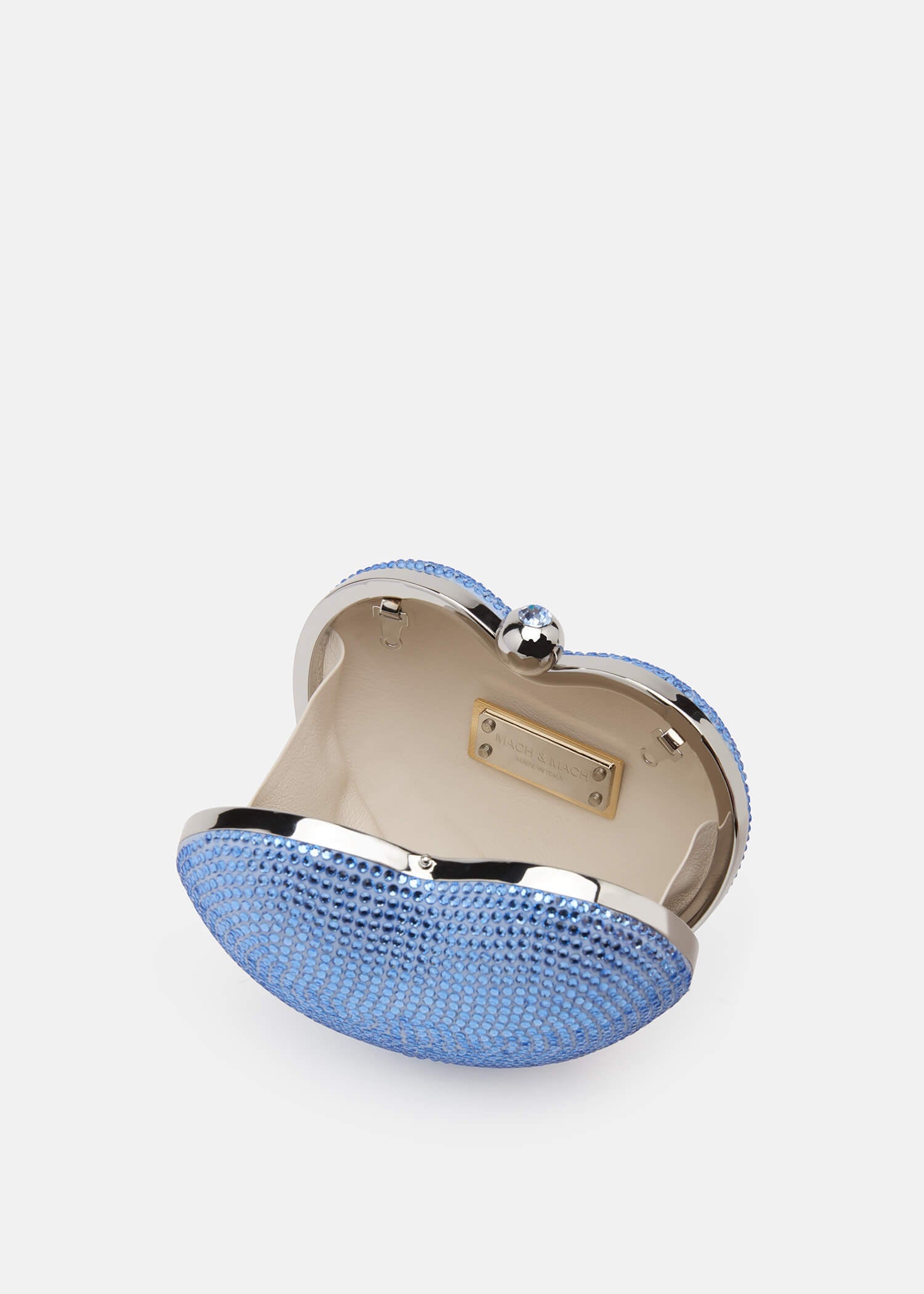 Crystal Heart Suede Clutch