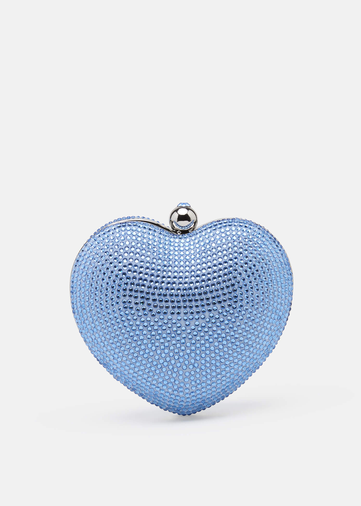 Crystal Heart Suede Clutch