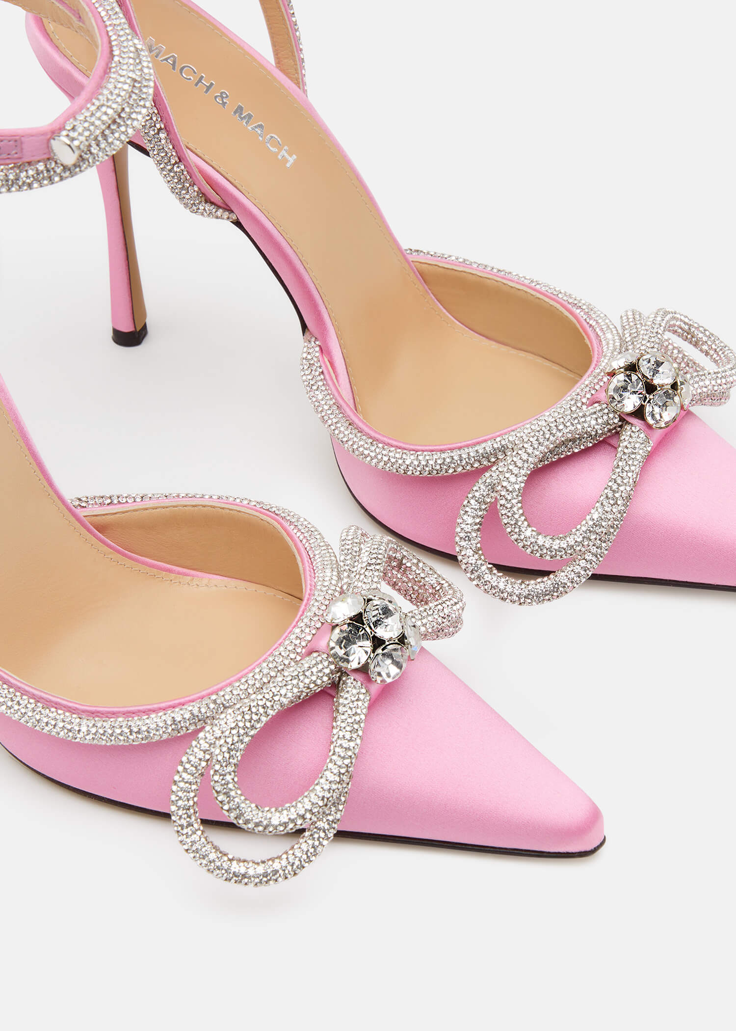 Double Bow Satin Pumps