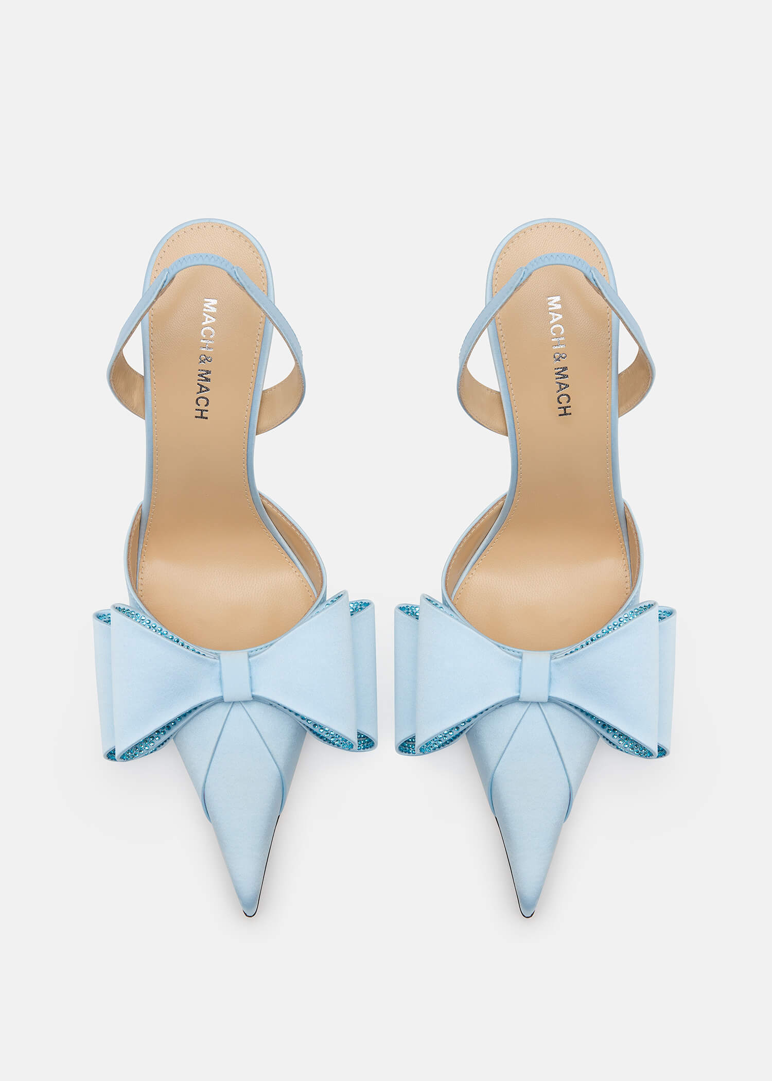 Le Cadeau Sky Blue Satin Slingback