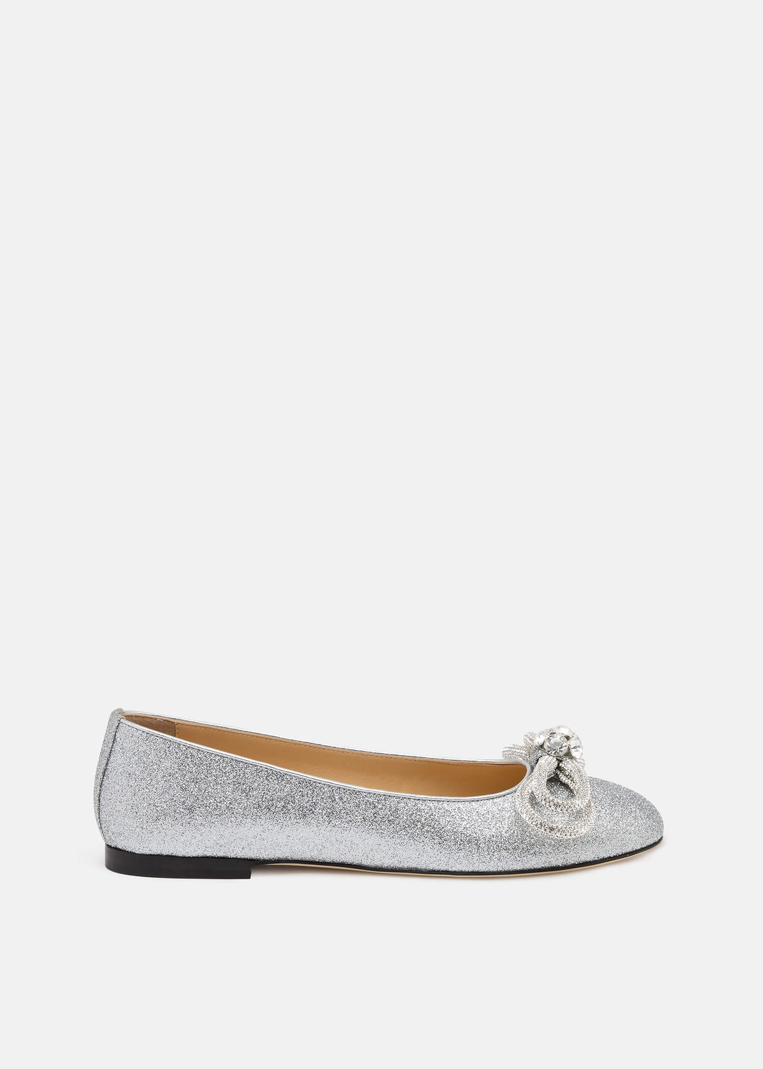 Double Bow Women's Silver Glitter Flats – MACH MACH