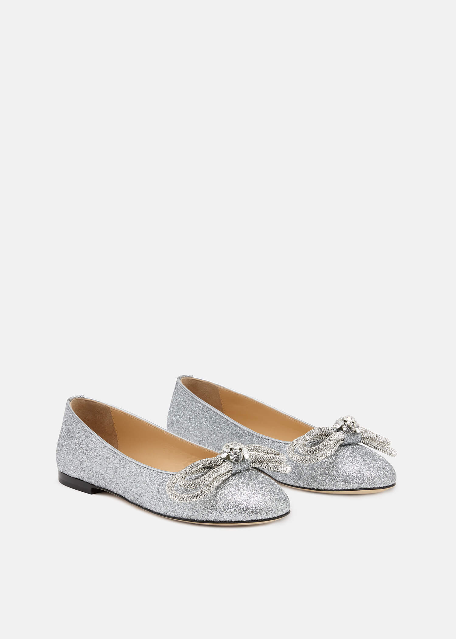 Double Bow Glitter Flats