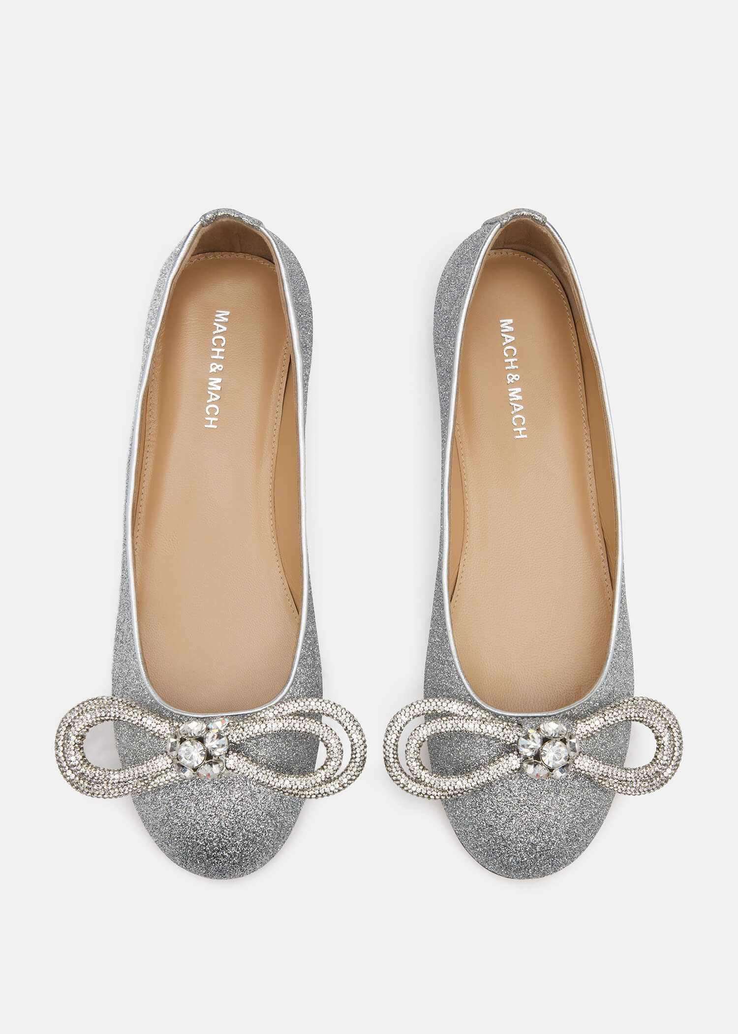 Double Bow Glitter Flats