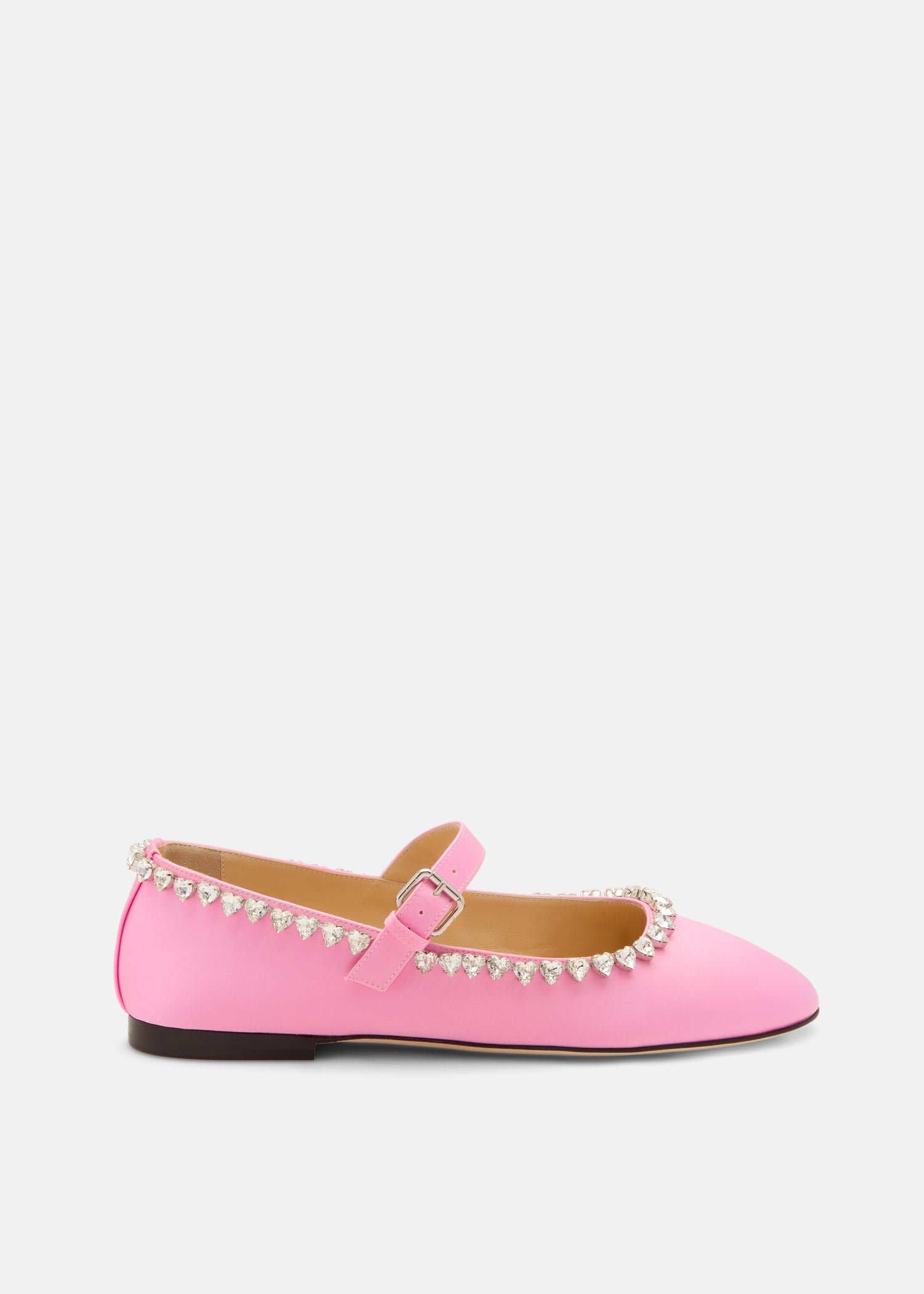 Audrey Pink Satin Round Toe Ballerina