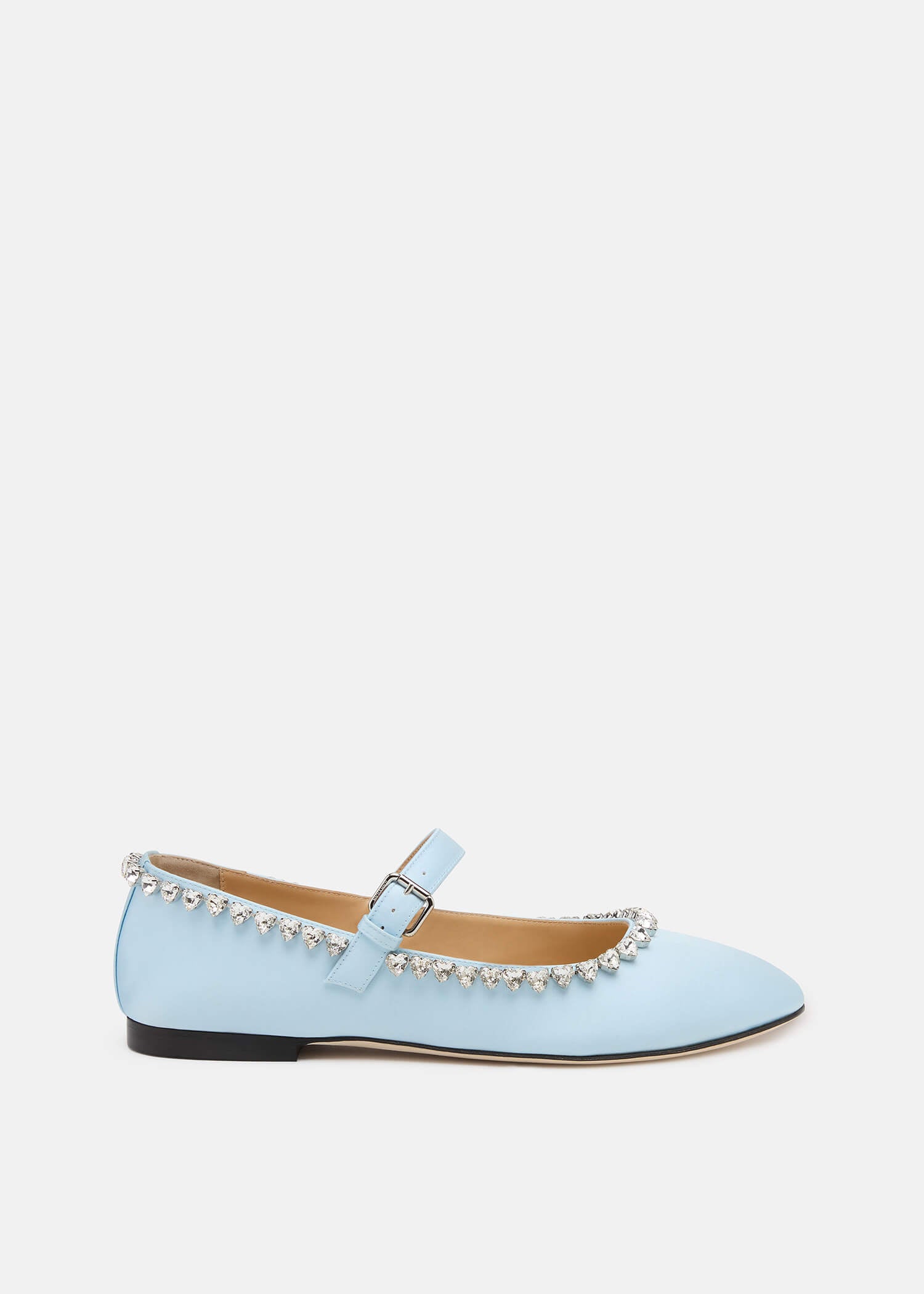 Audrey Sky Blue Satin Round Toe Ballerina