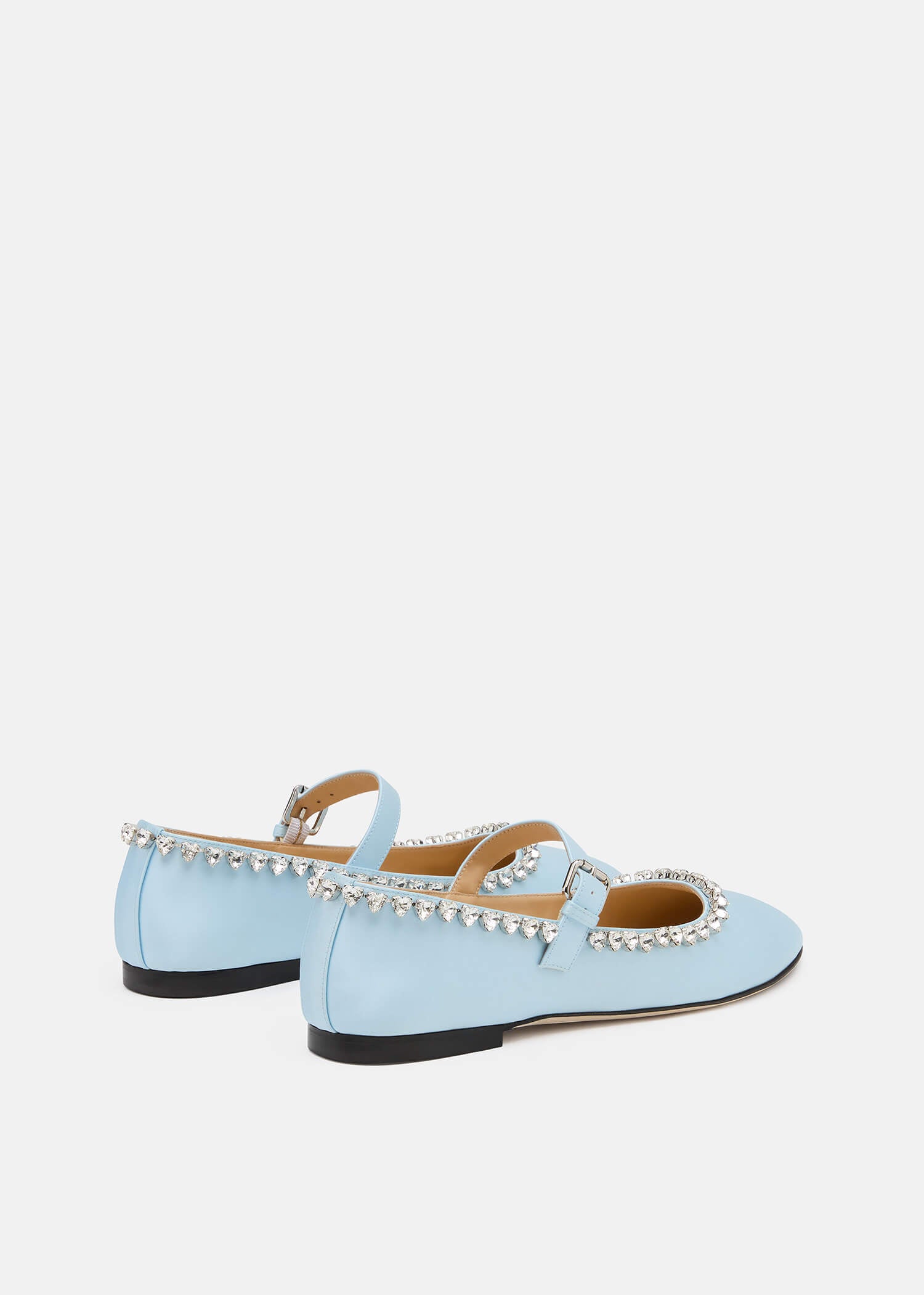 Audrey Sky Blue Satin Round Toe Ballerina