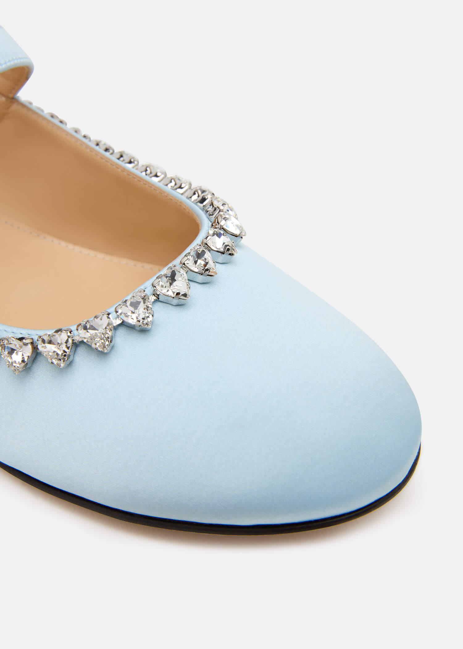Audrey Sky Blue Satin Round Toe Ballerina