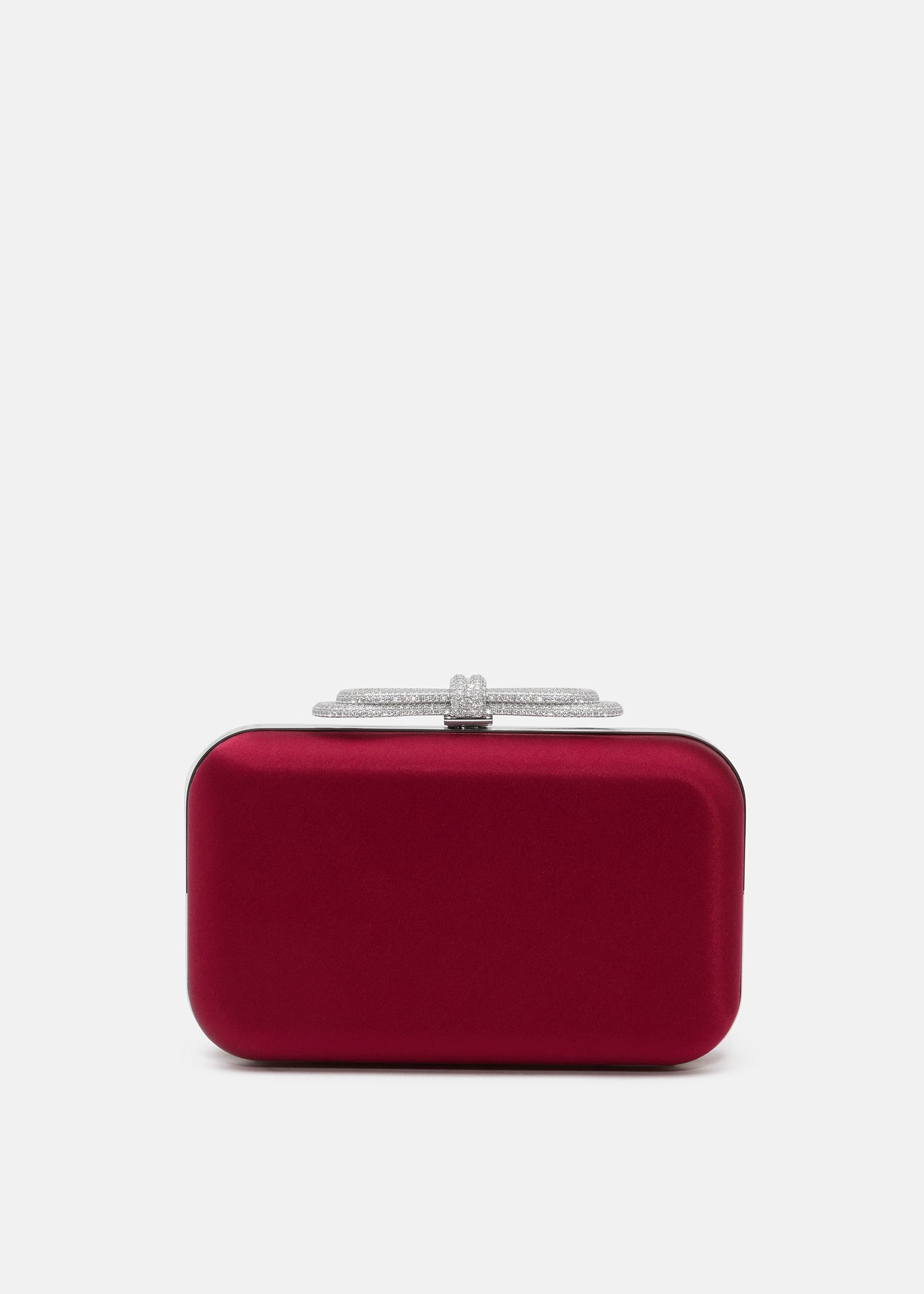 Double Bow Satin Clutch