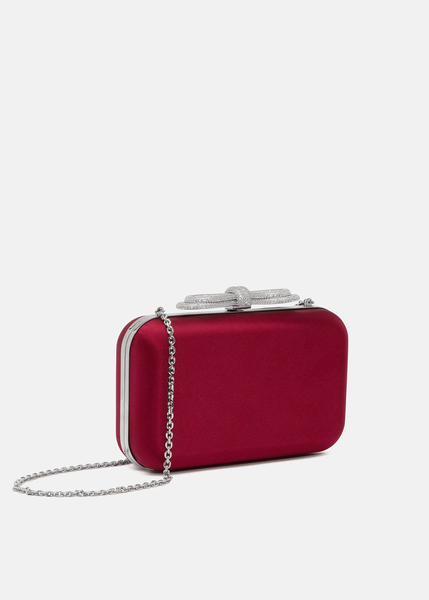 Double Bow Satin Clutch