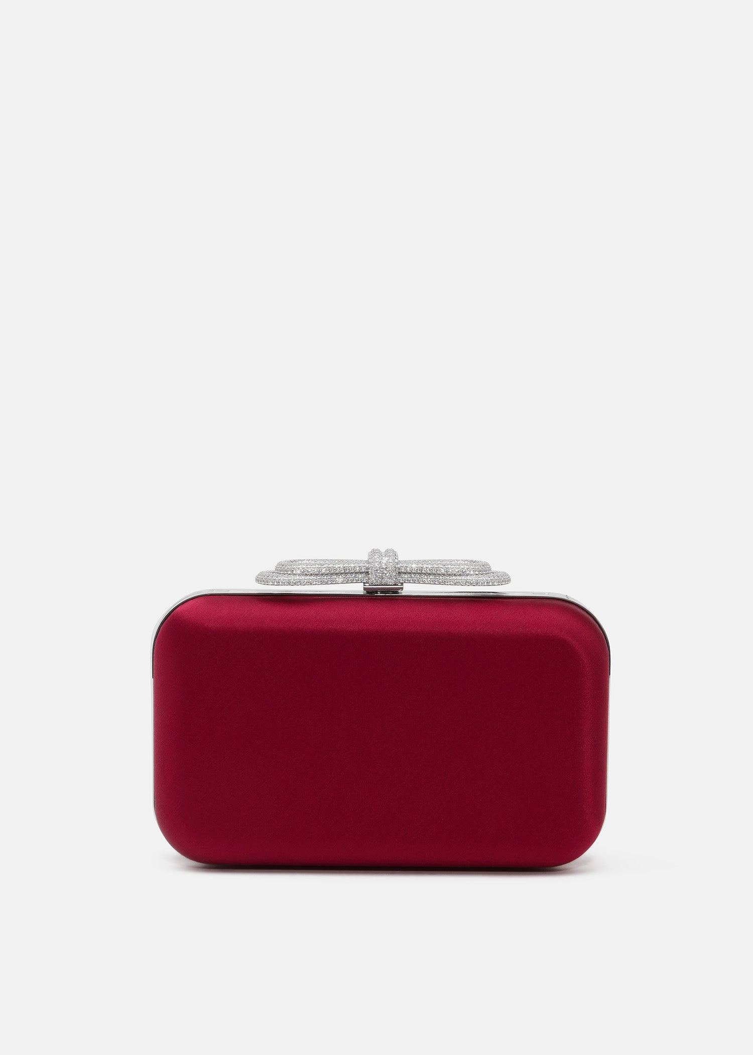 Double Bow Satin Clutch