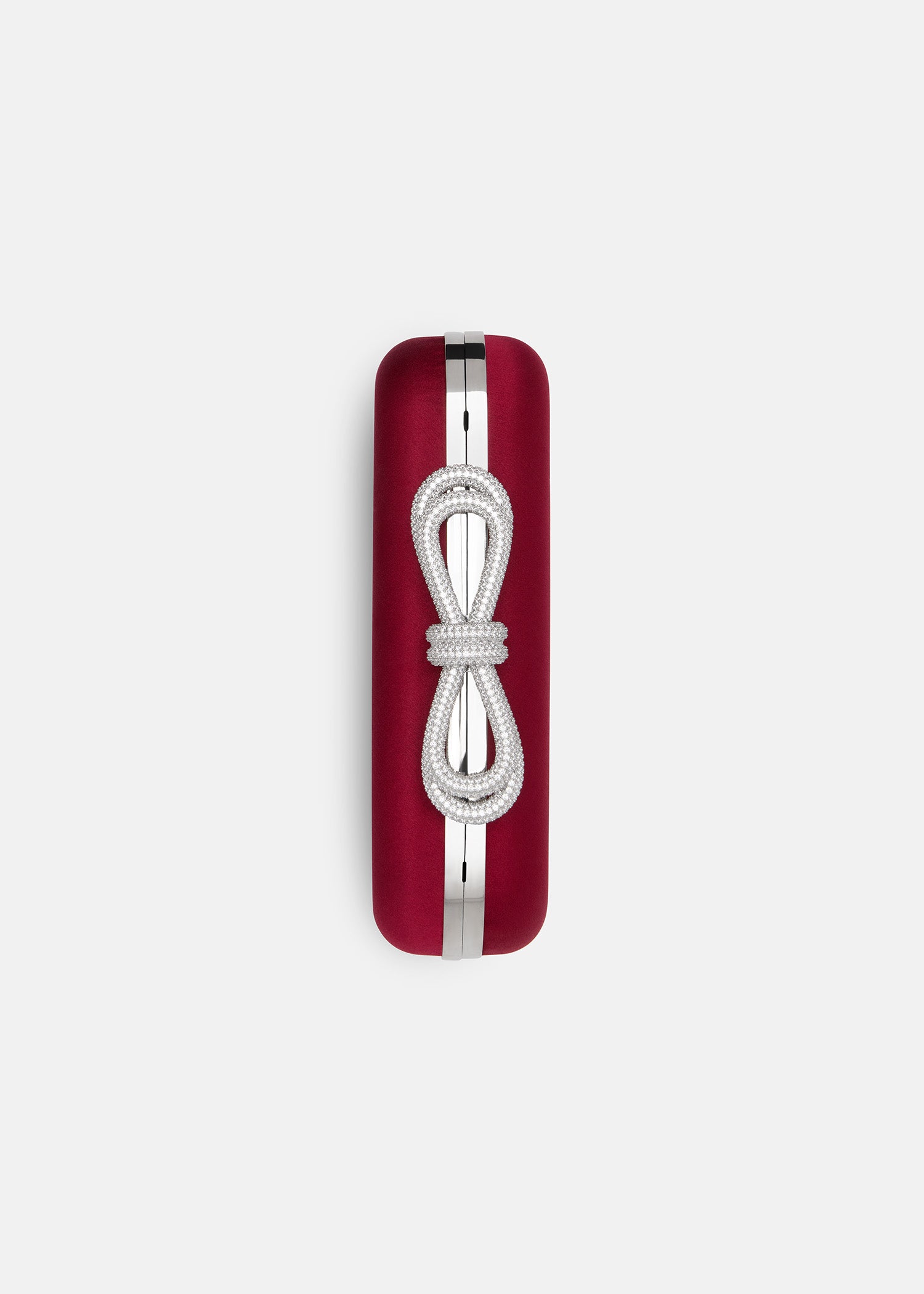 Double Bow Satin Clutch