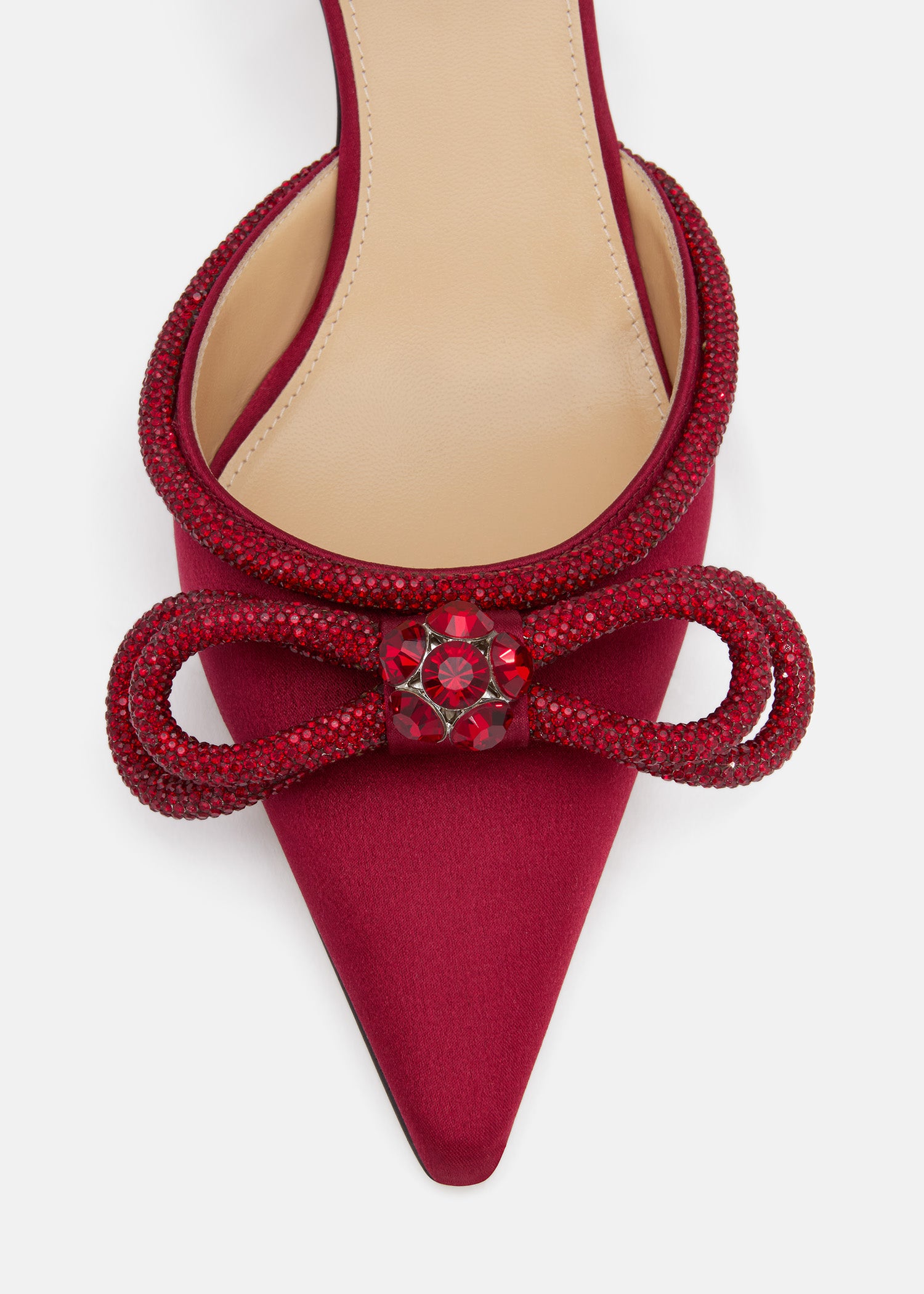 Double Bow Bordeaux Kitten Satim Heels