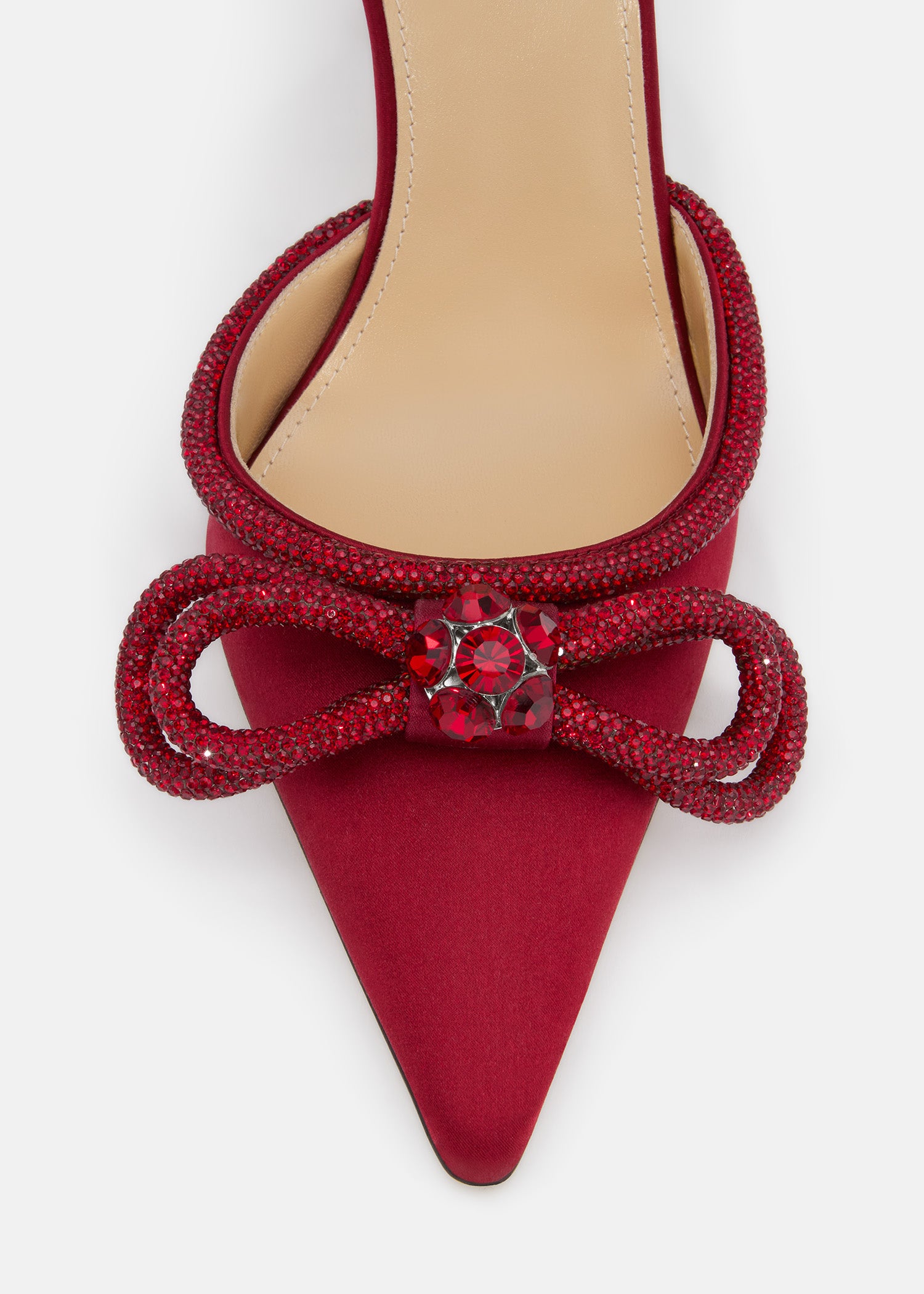 Double Bow Bordeaux Satin High Heels