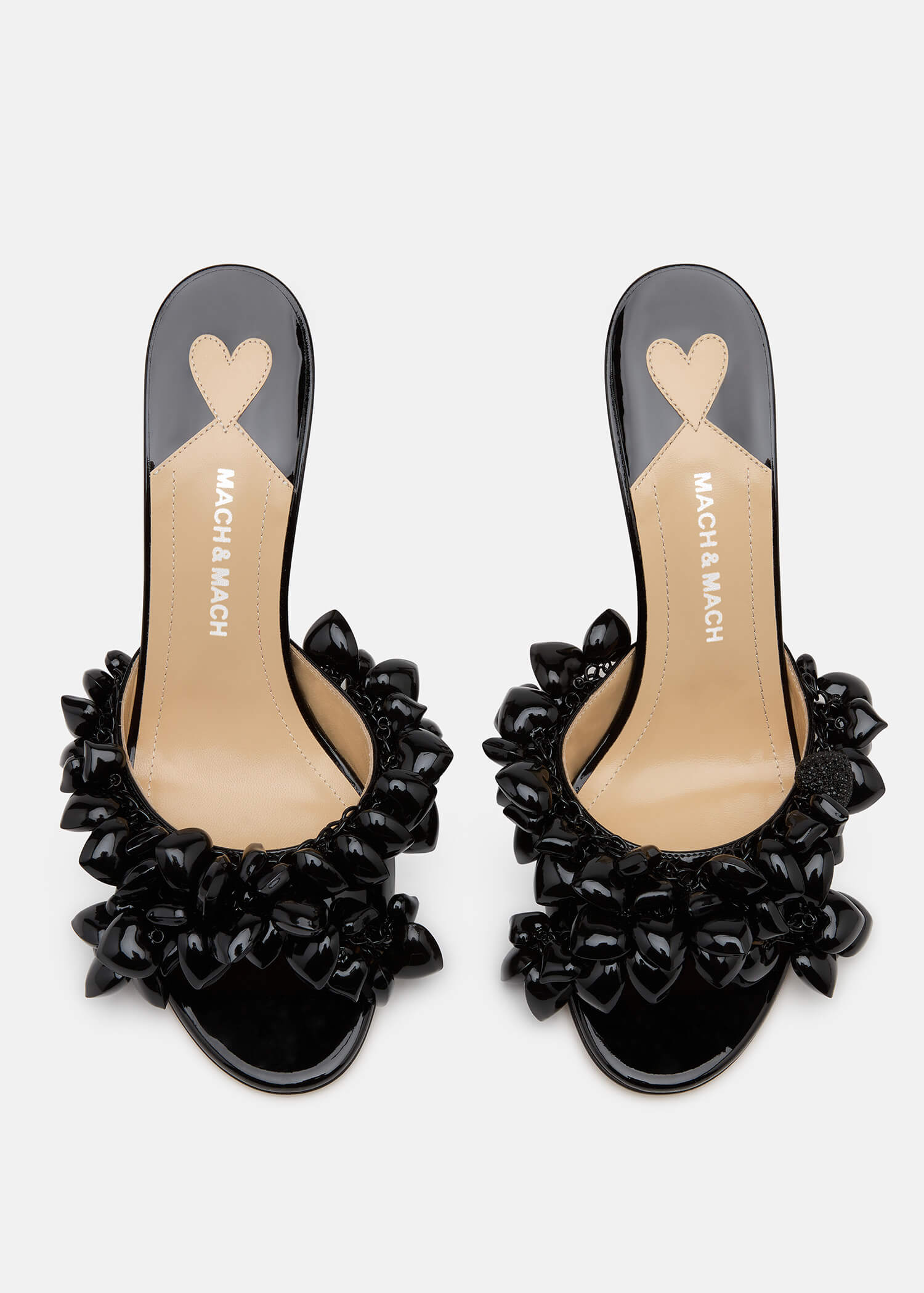 Puffy Heart Patent Mules