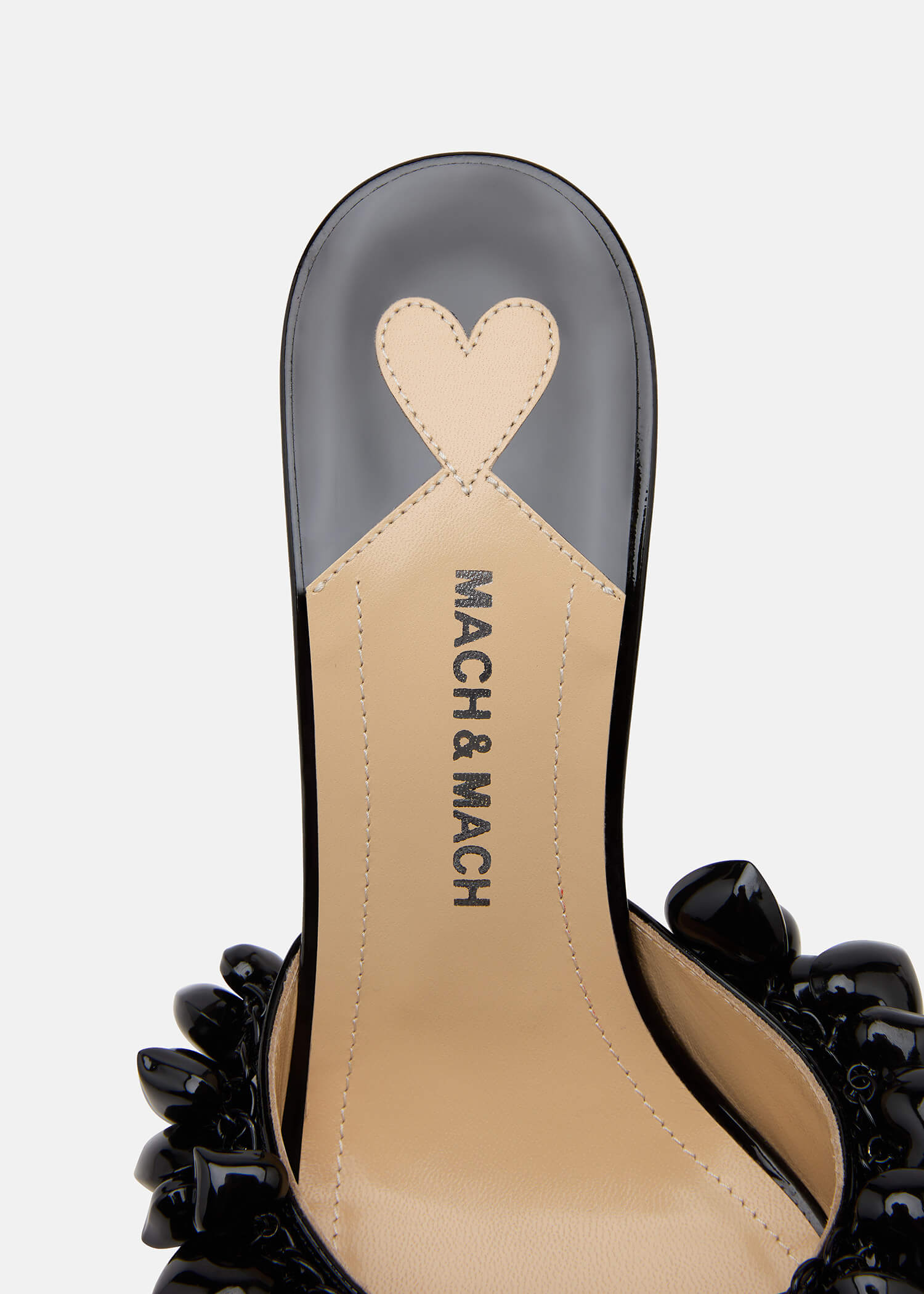 Puffy Heart Patent Mules