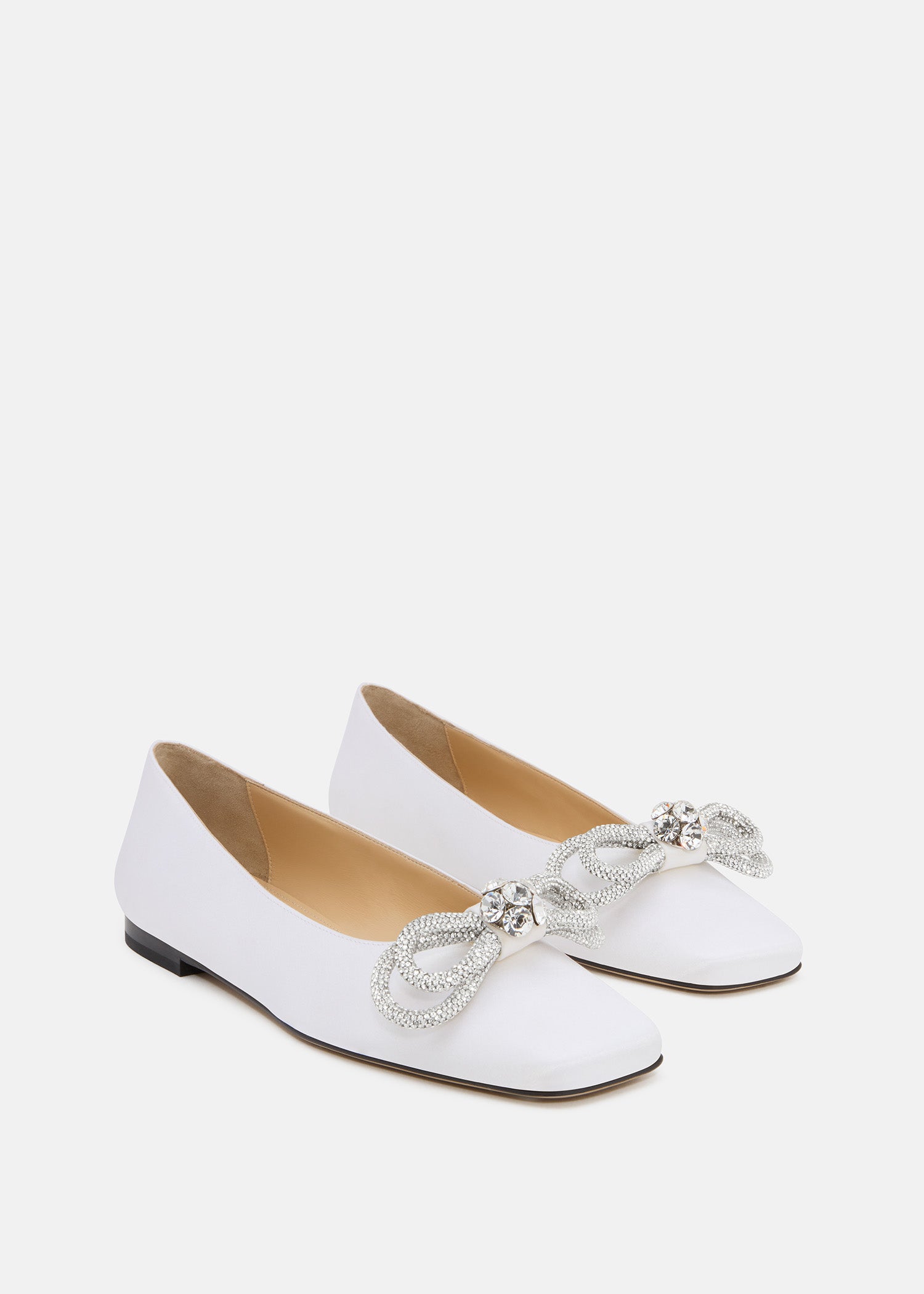 Double Bow Satin Flats