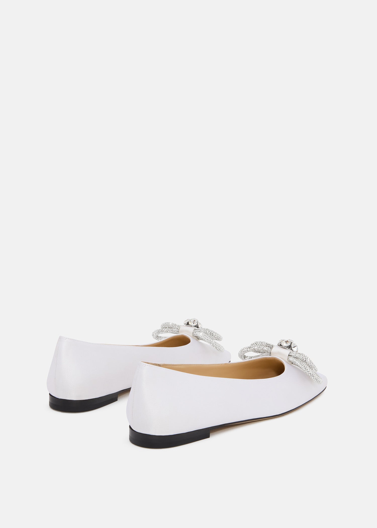 Double Bow Satin Flats