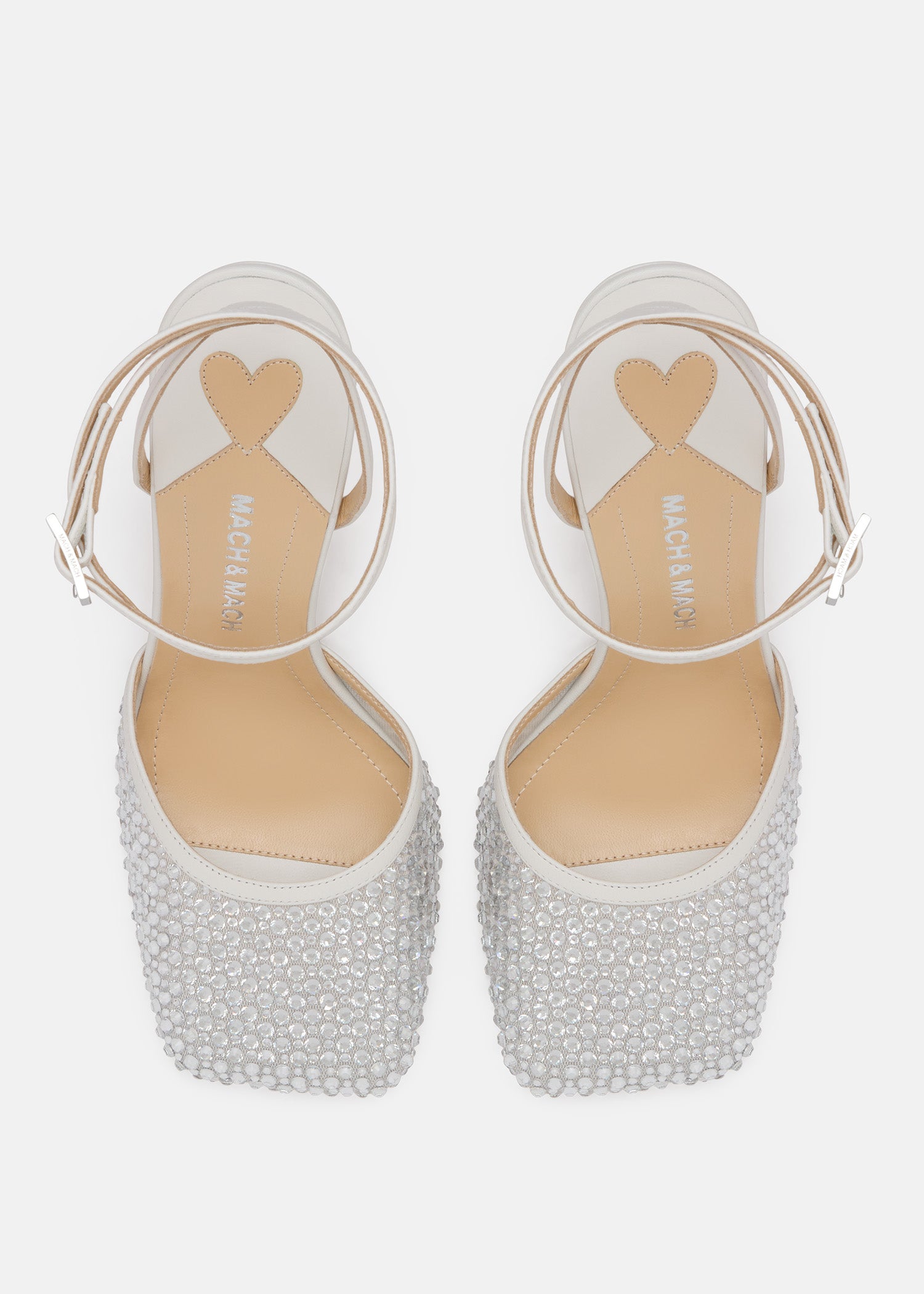 Puffy Heart Ring Square Toe High Heels