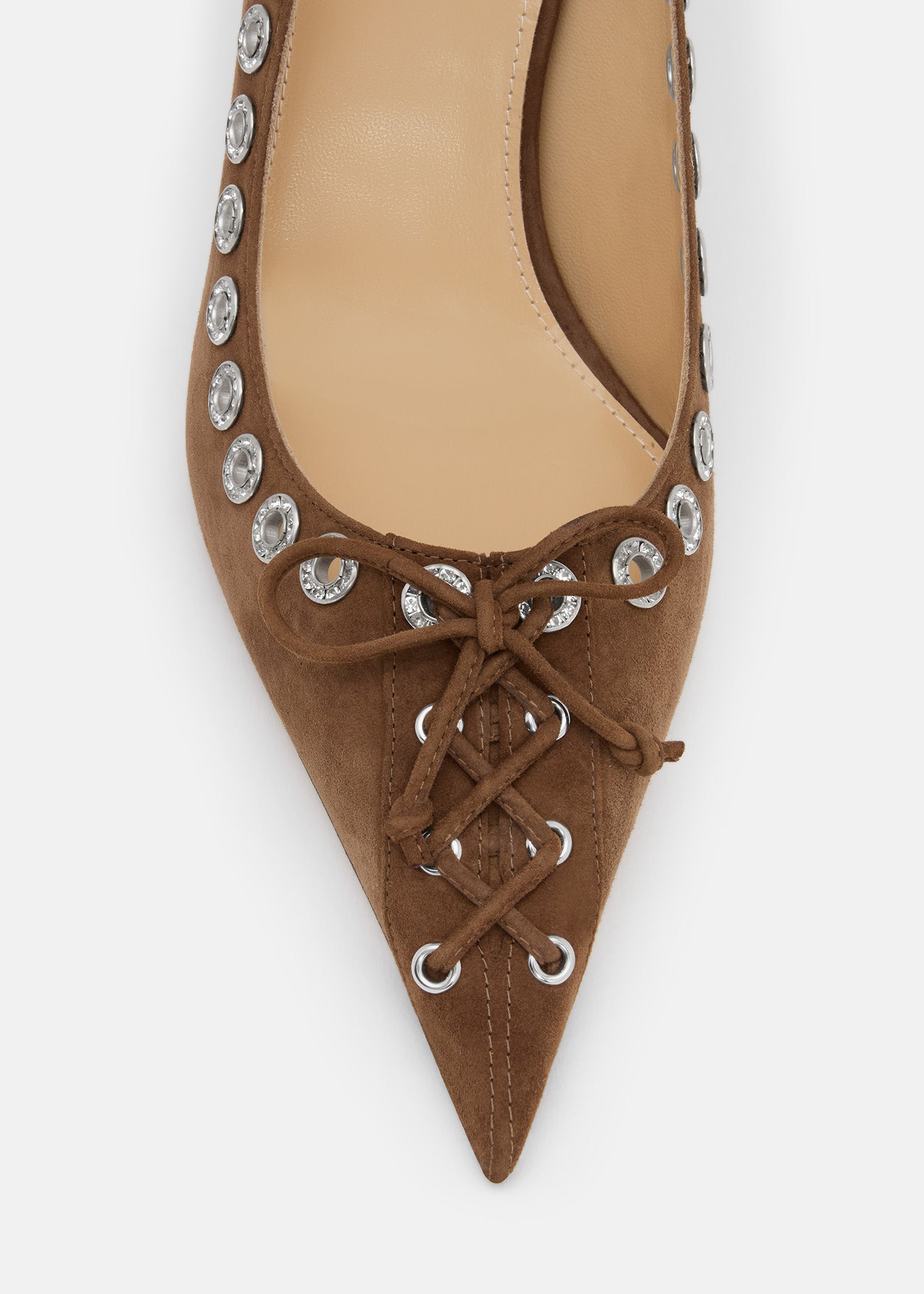 Crystalized Corset Pointed Toe Pumps