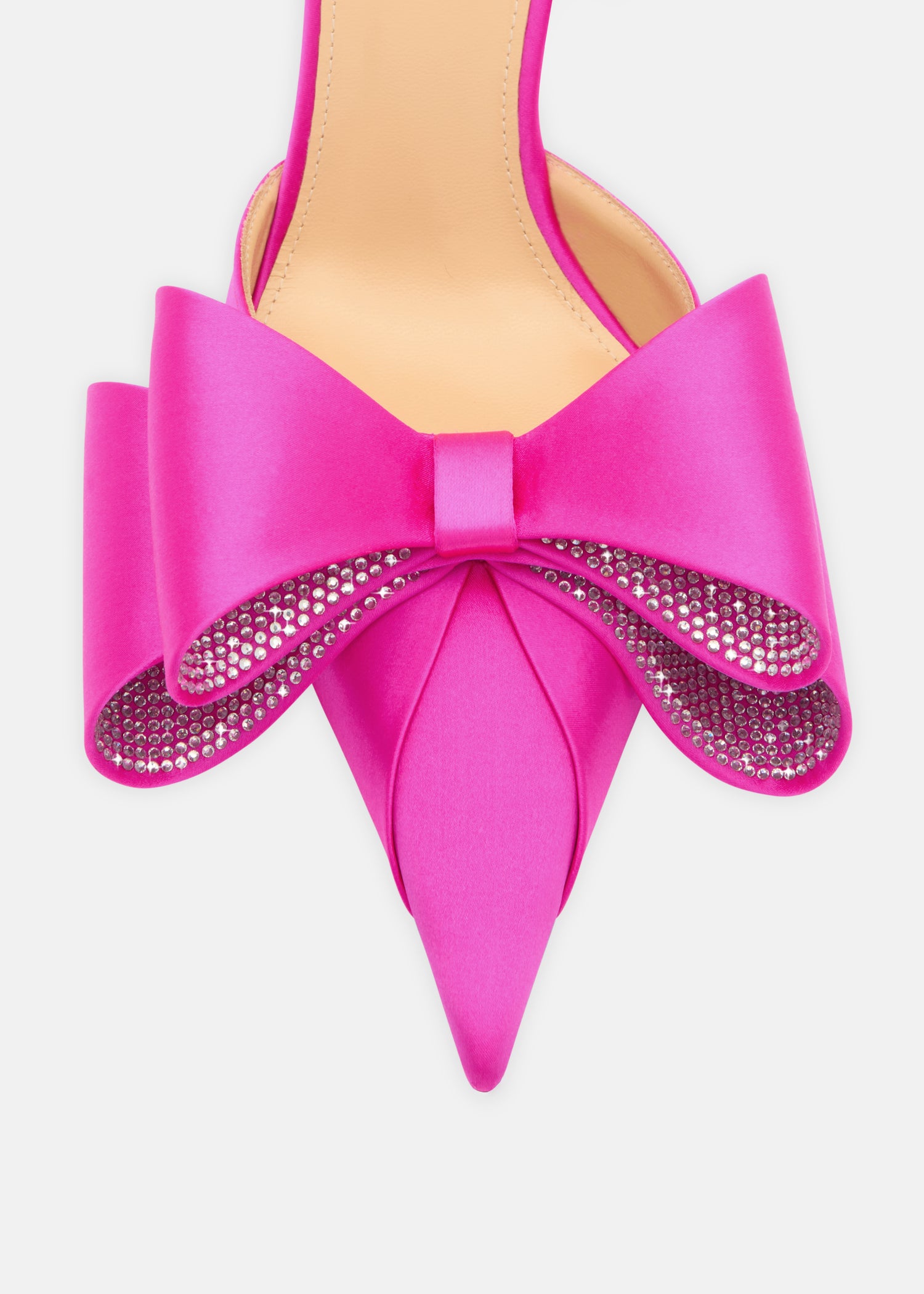 Le Cadeau White and Fuchsia Satin Slingback Pumps
