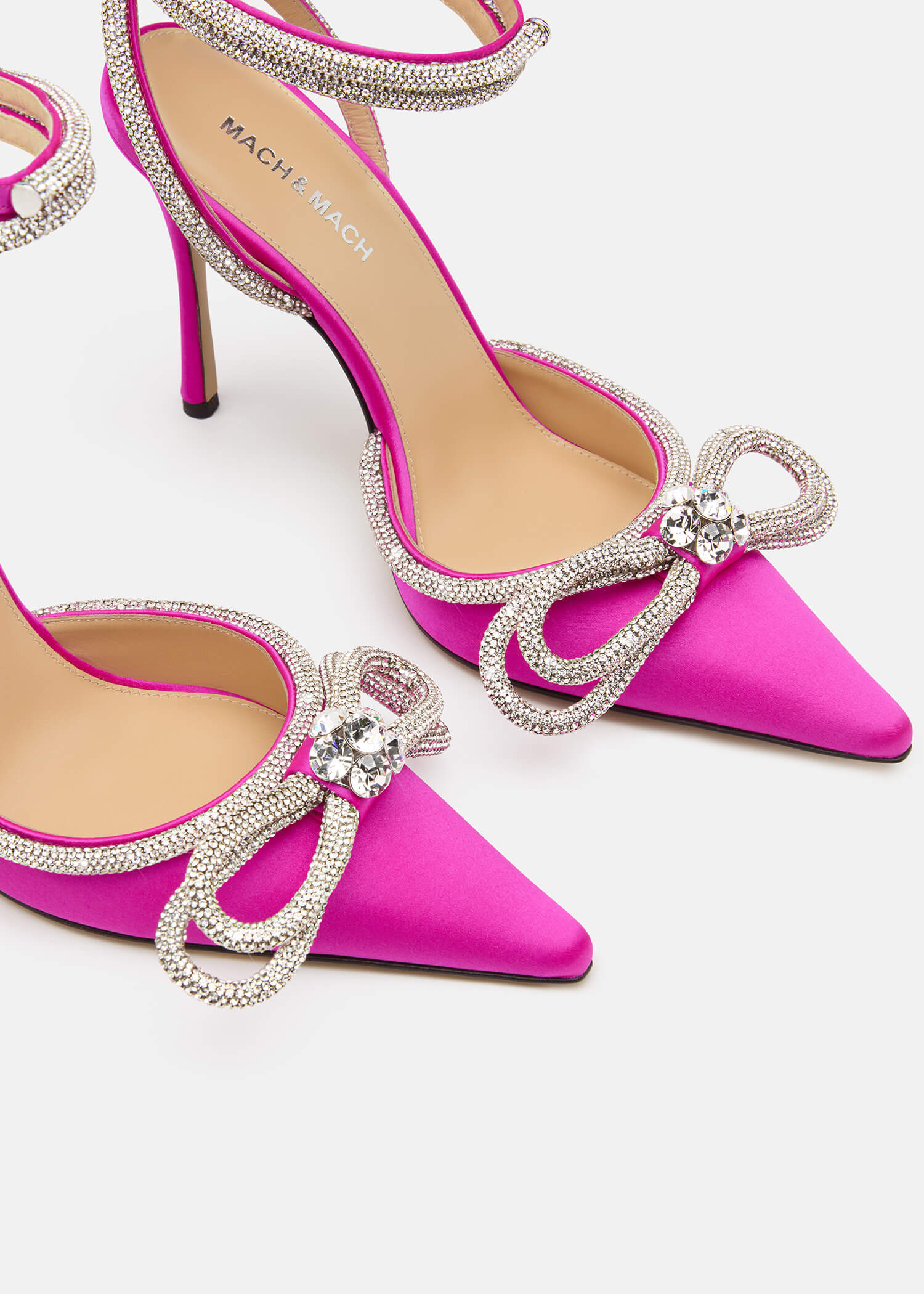 Double Bow Satin Pumps