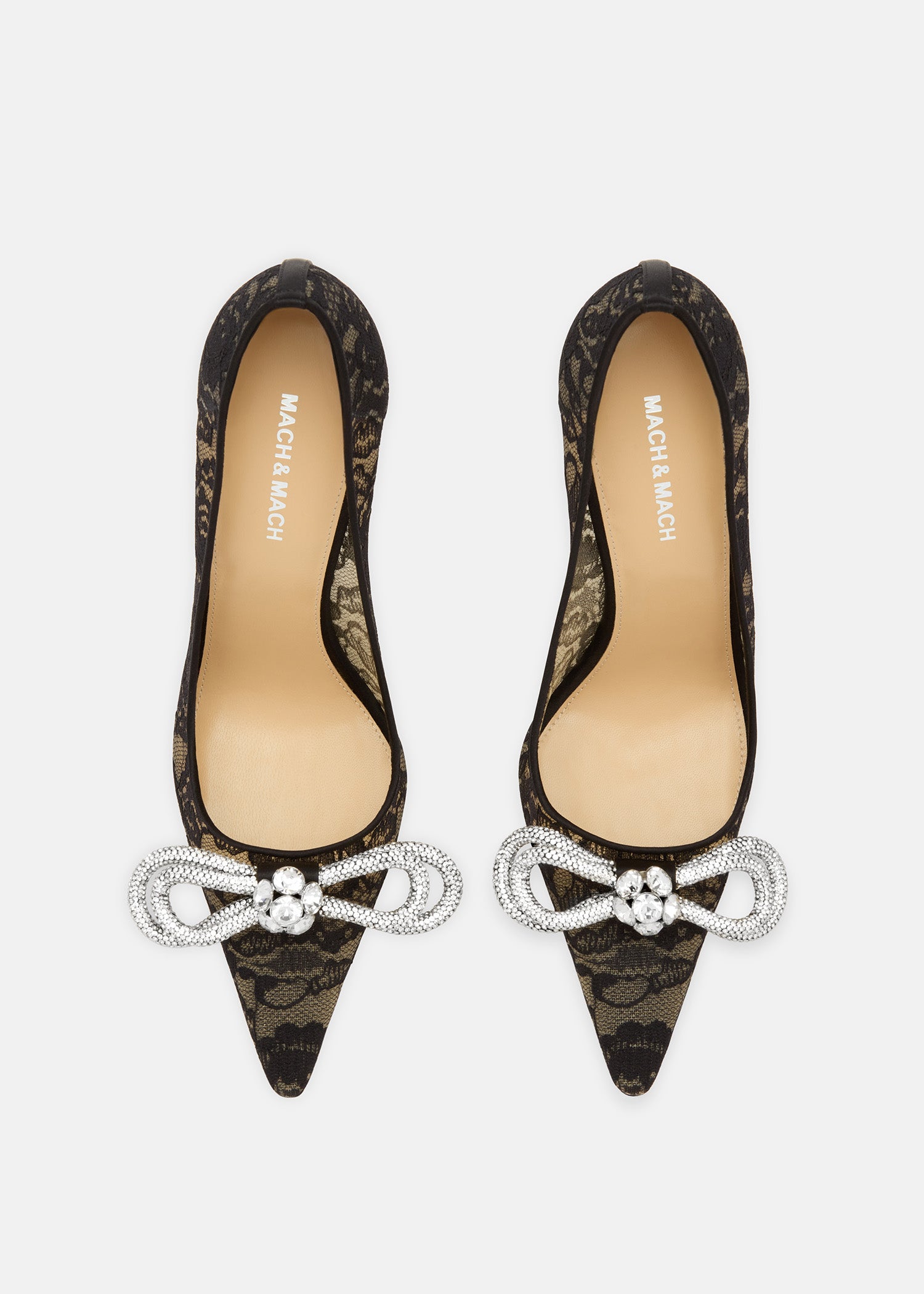Double Bow Lace Sheer Pumps