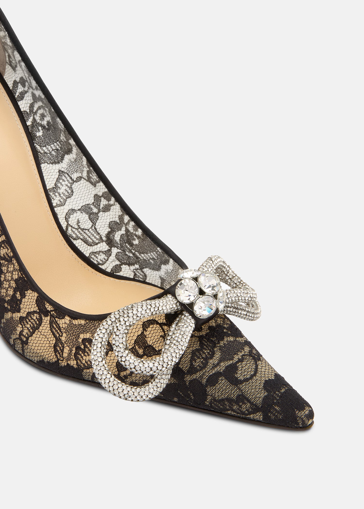 Double Bow Lace Sheer Pumps