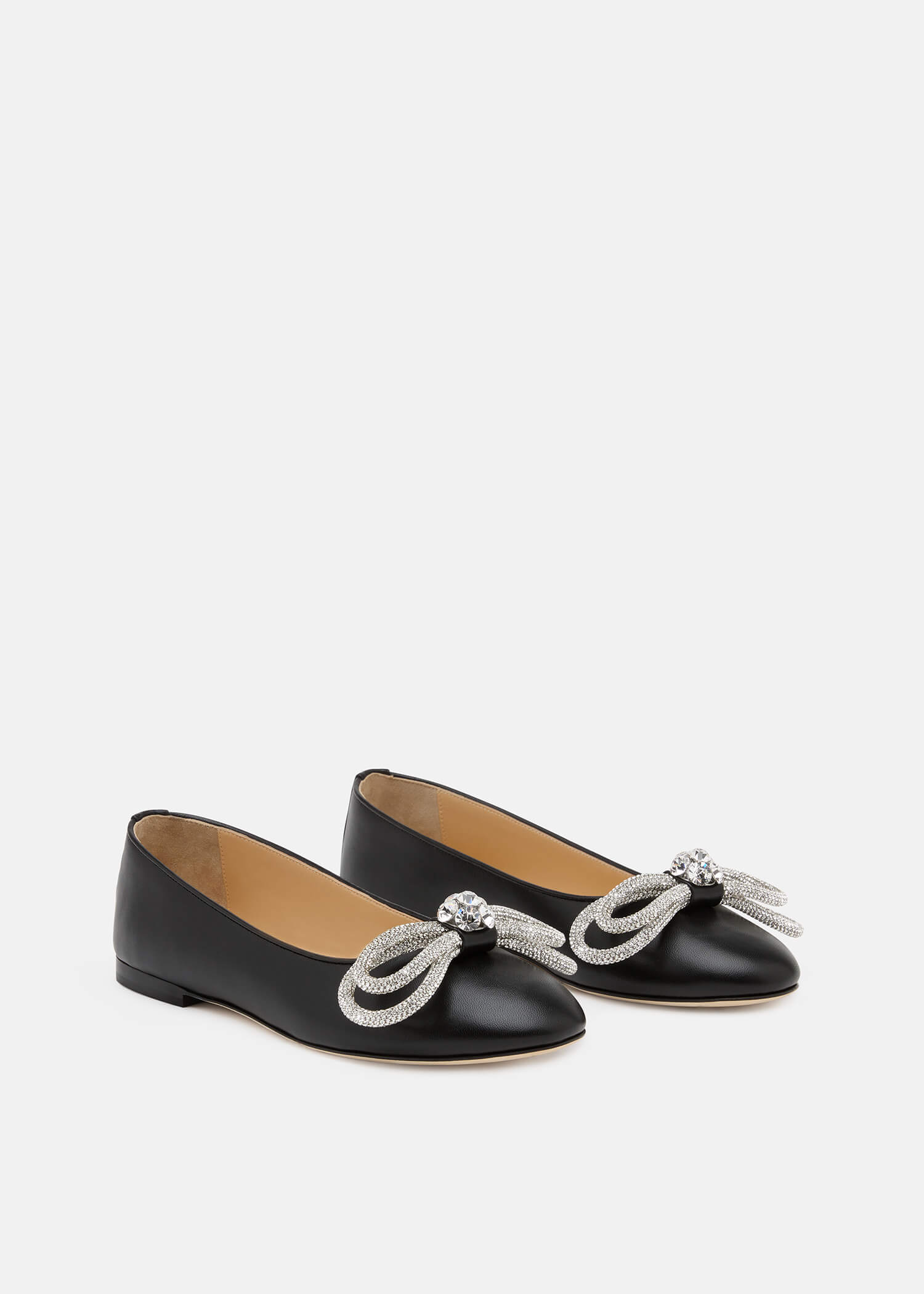 Double Bow Leather Flats