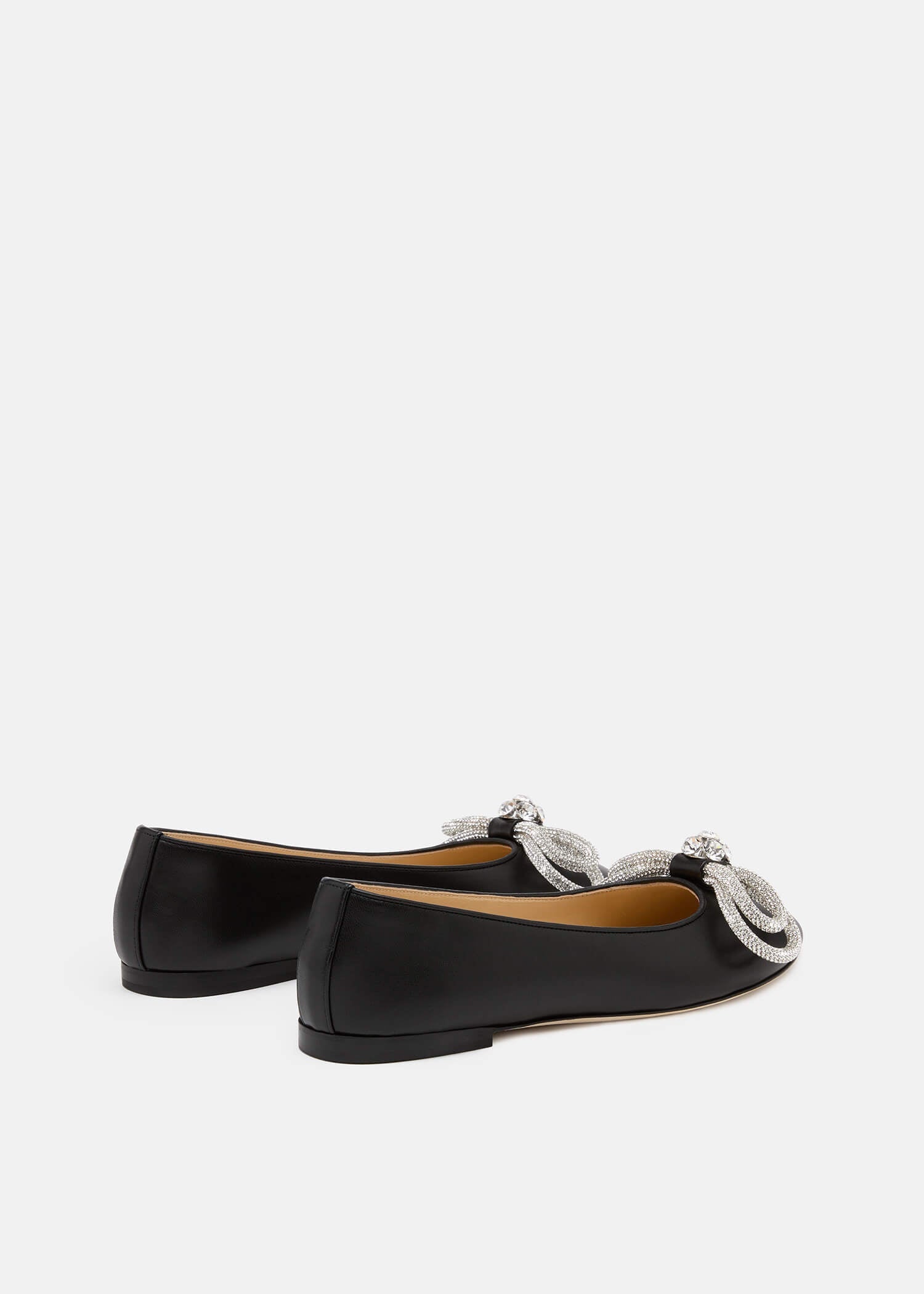 Double Bow Leather Flats