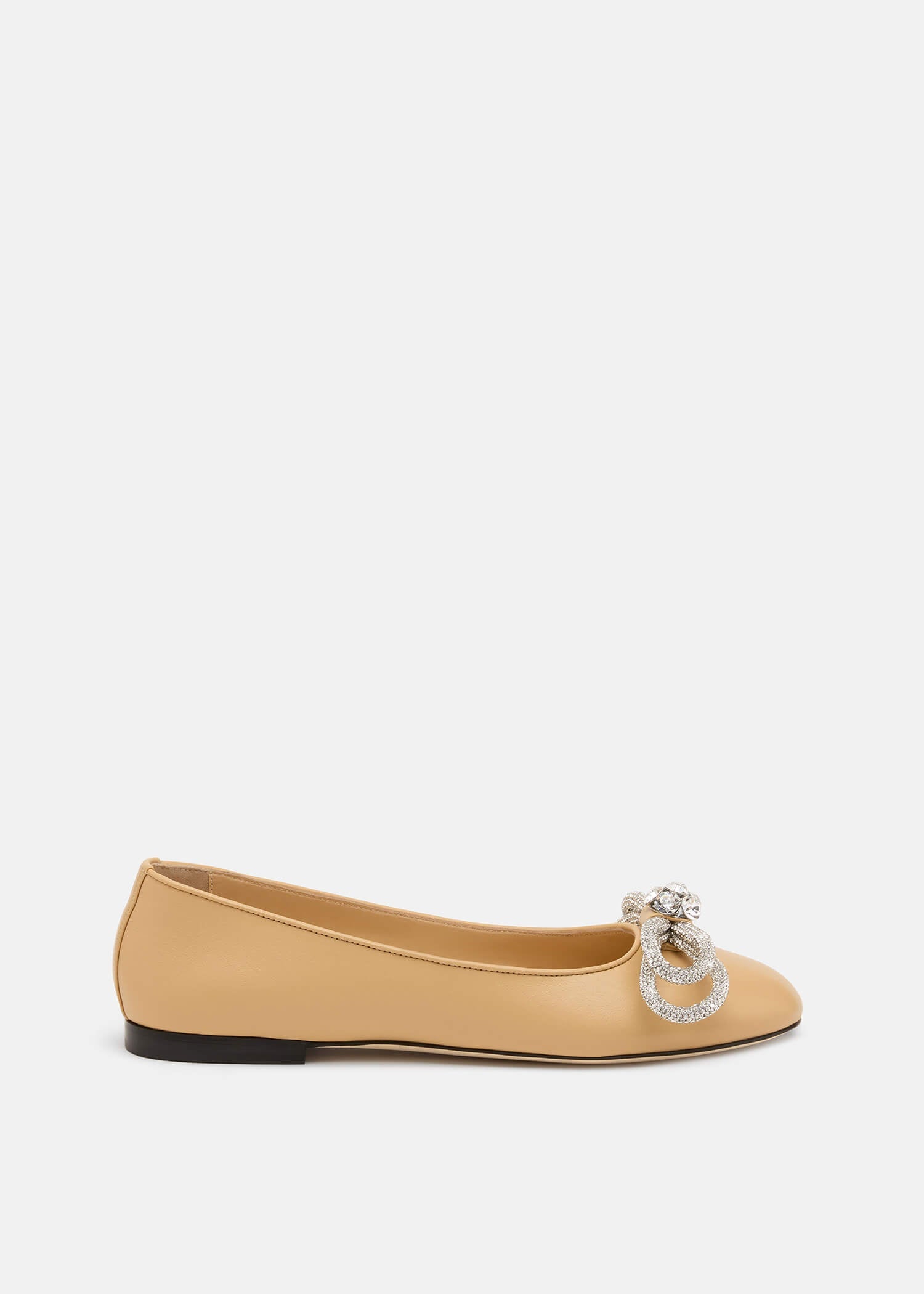 Double Bow Leather Flats