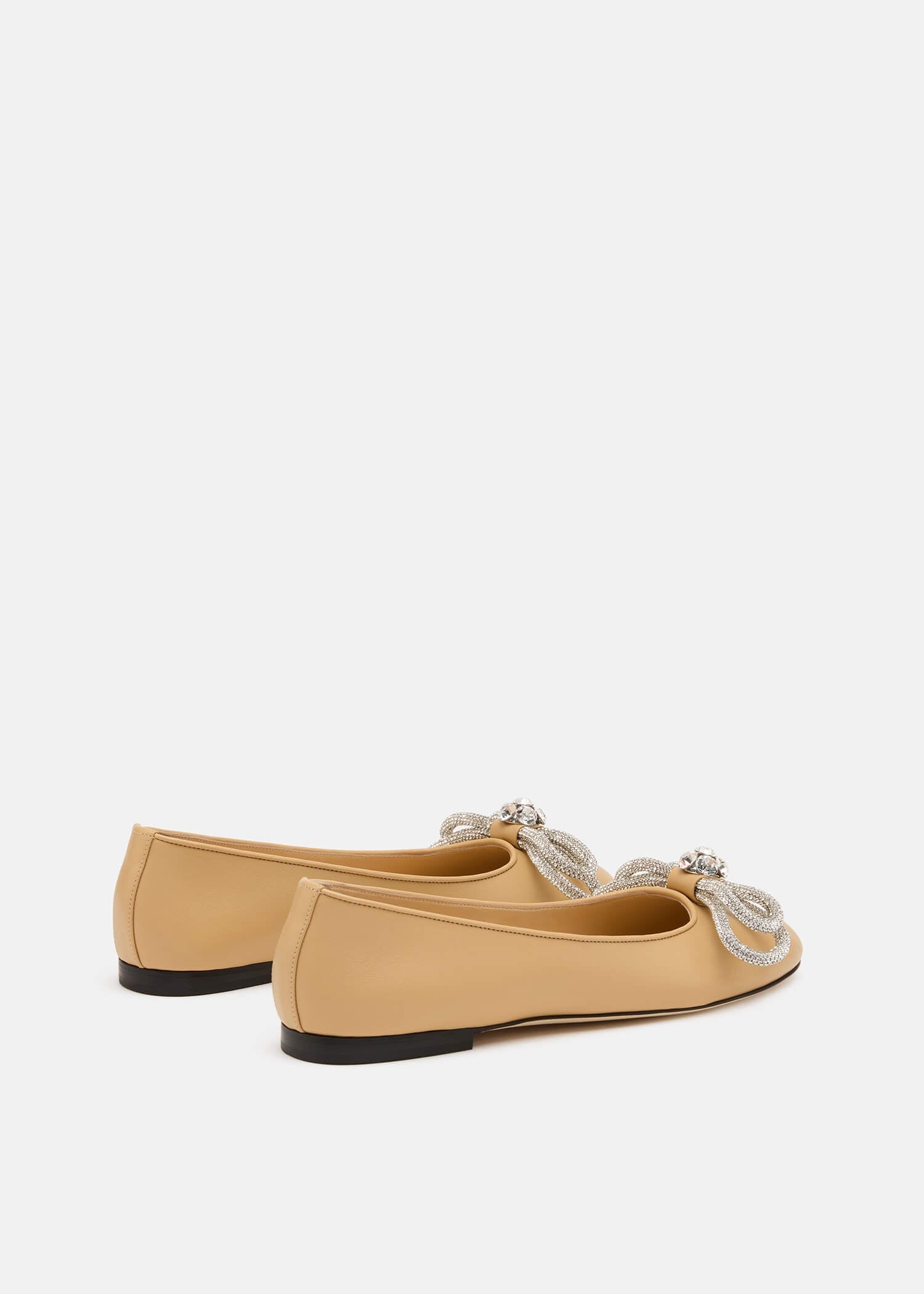 Double Bow Leather Flats