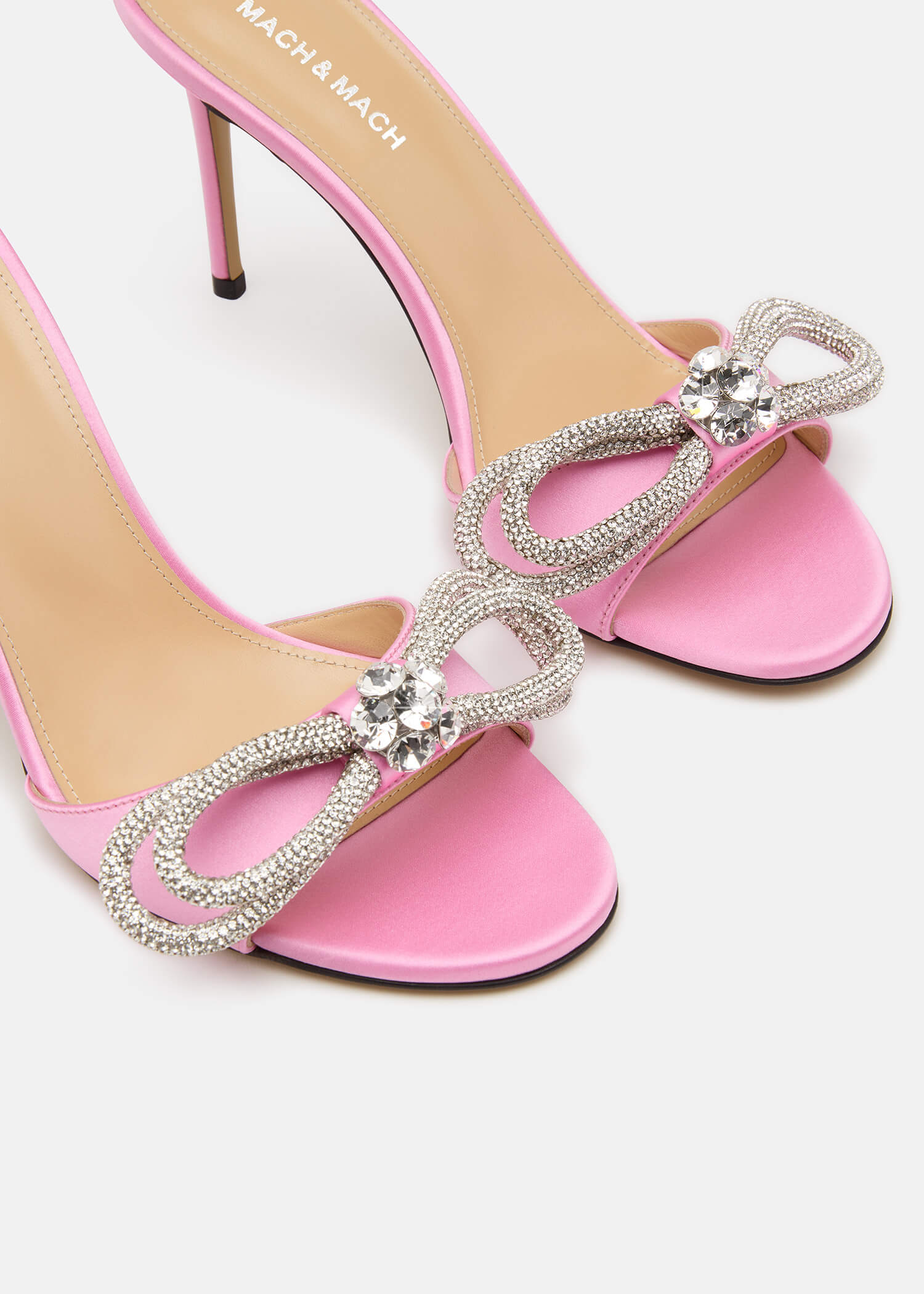 Double Bow Satin Mules