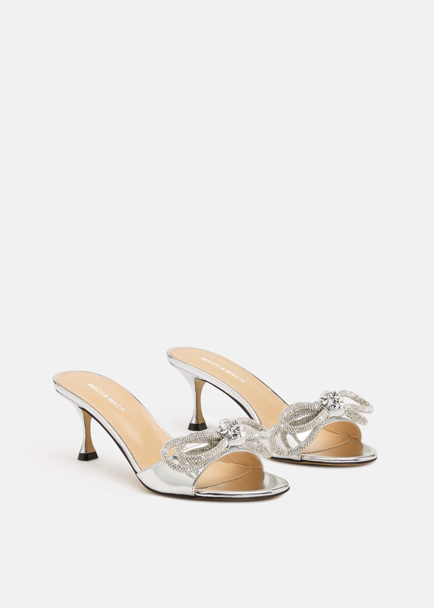 Double Bow Metallic Mules