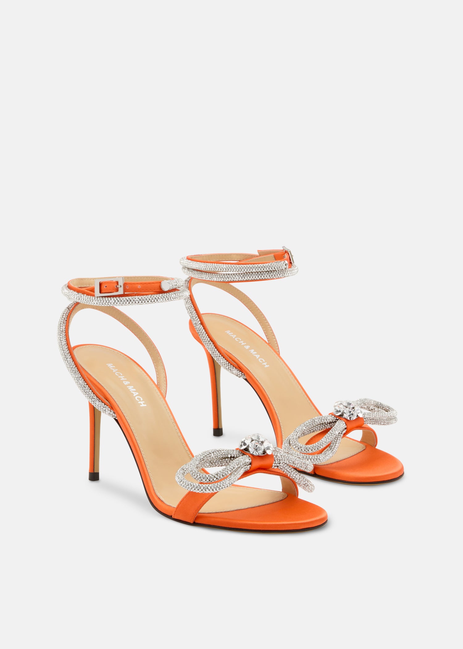 Double Bow Round Toe Satin Sandals