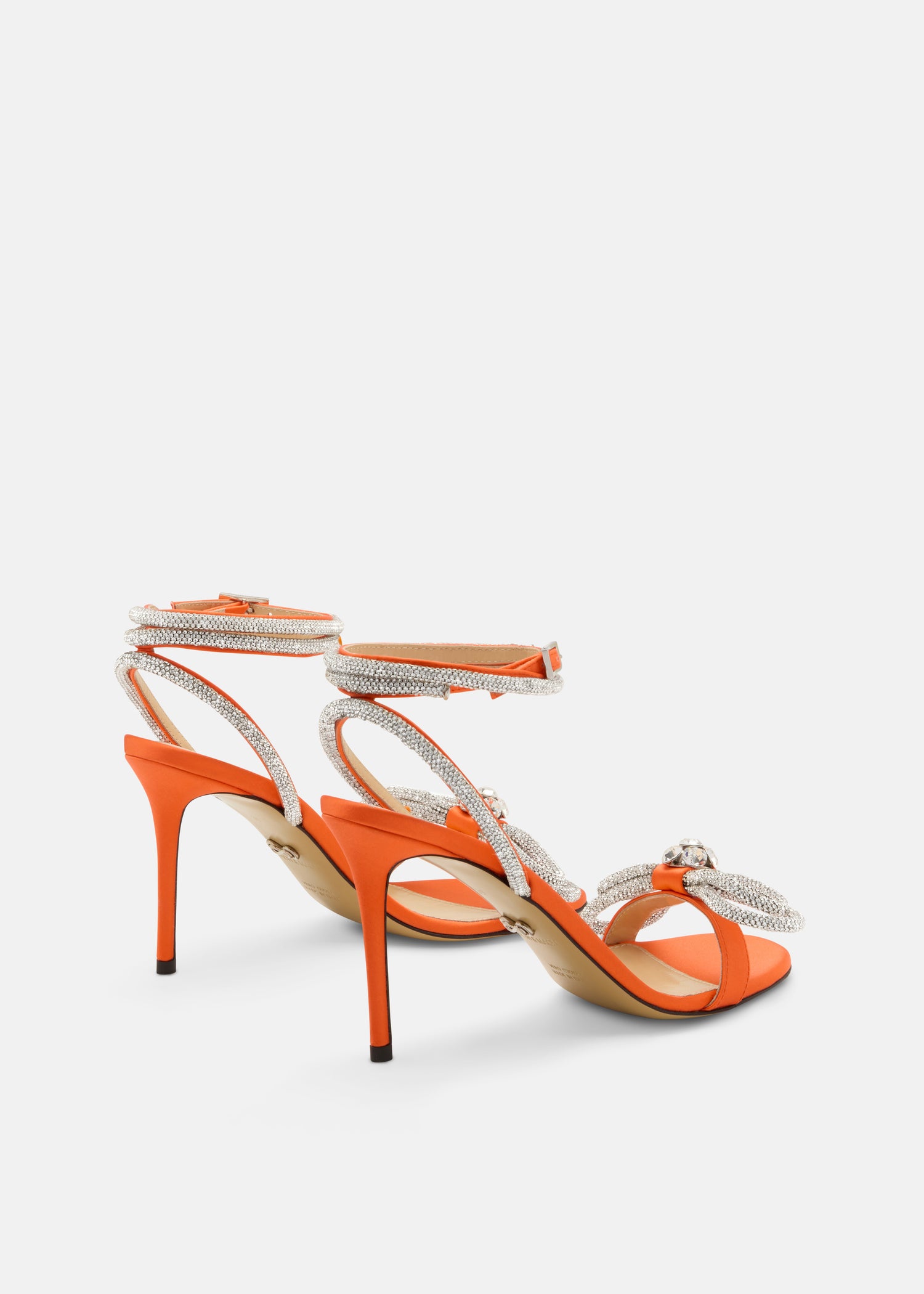 Double Bow Round Toe Satin Sandals