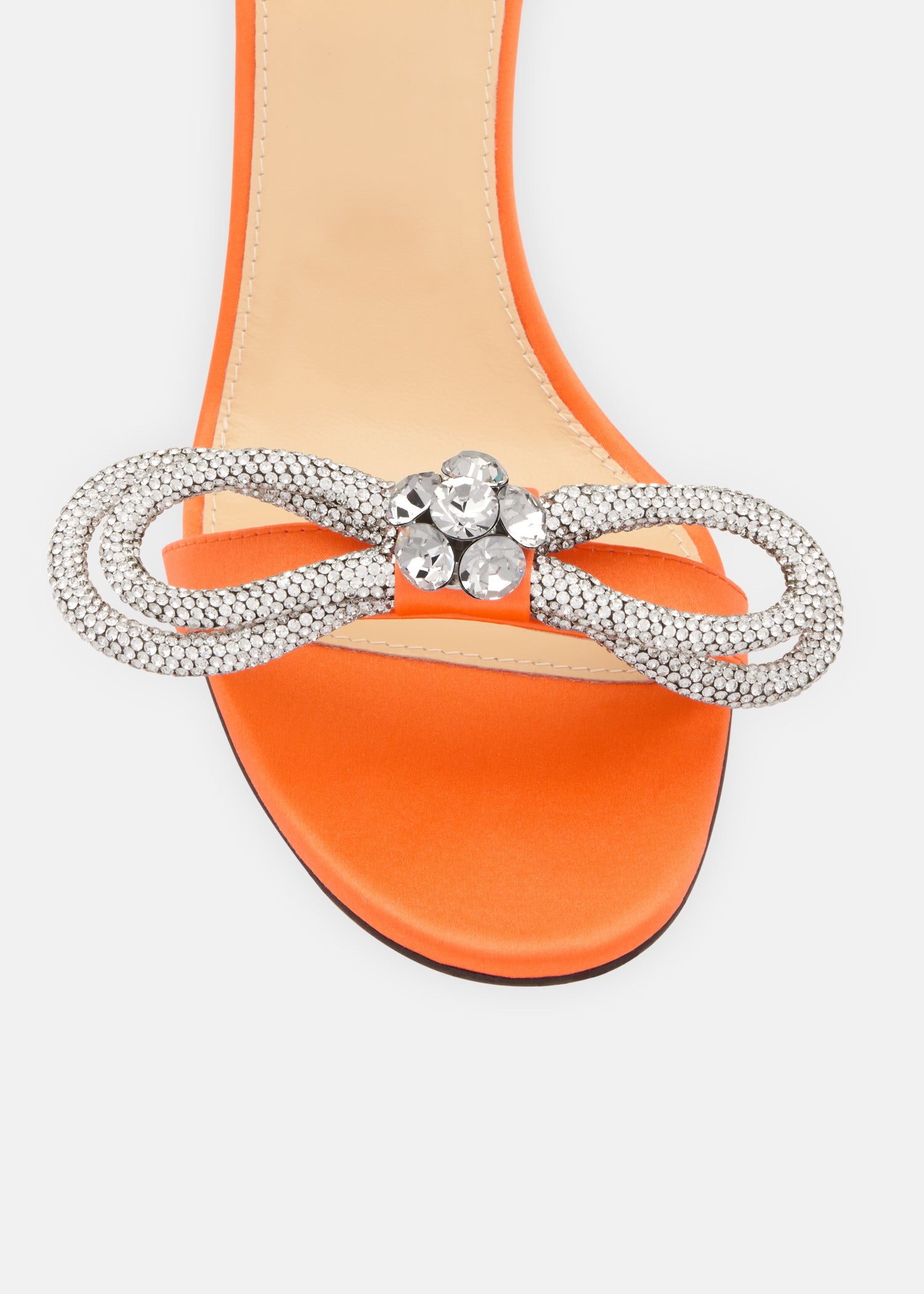 Double Bow Round Toe Satin Sandals