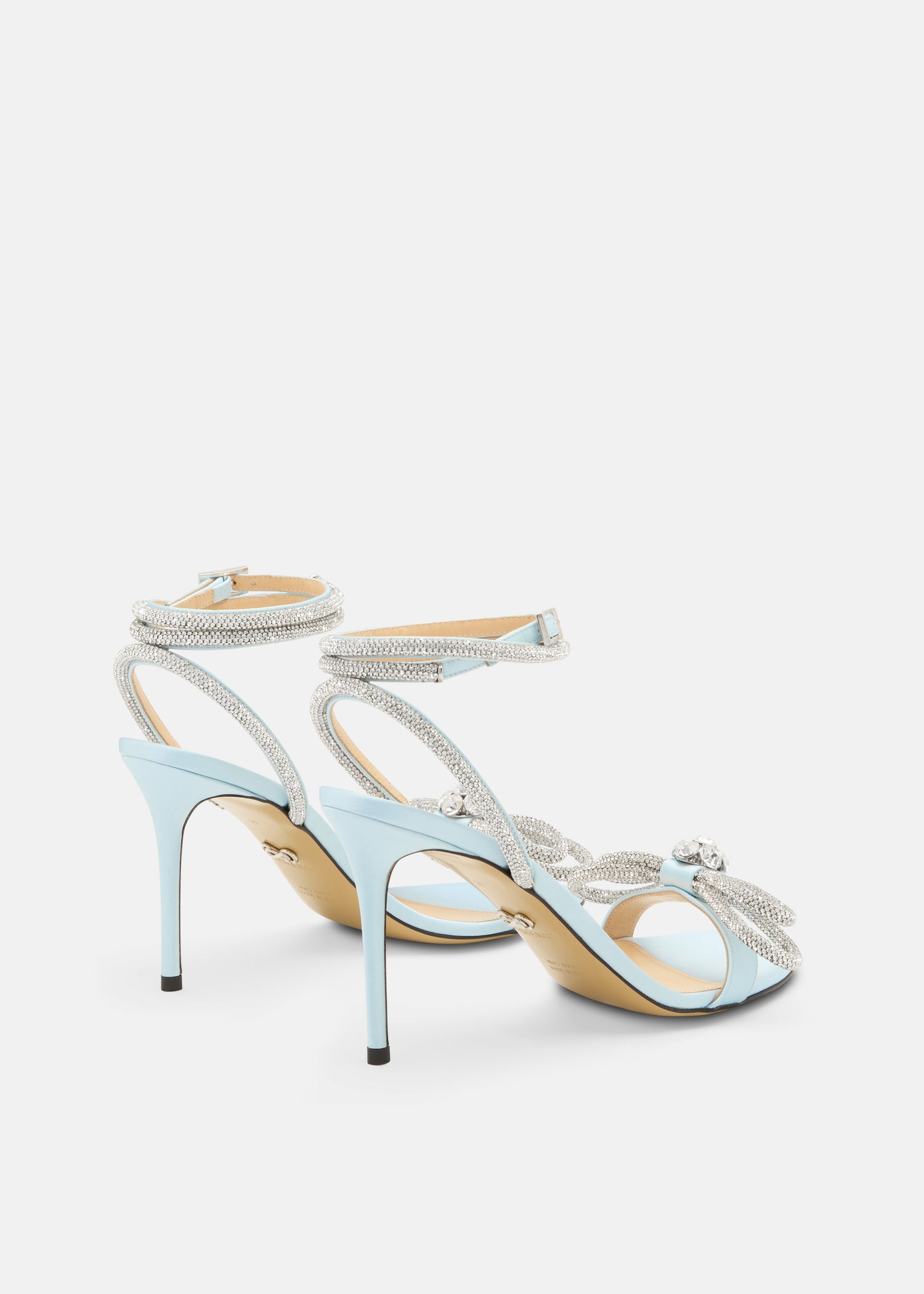 Audrey Crystal Round Toe Satin Sandals