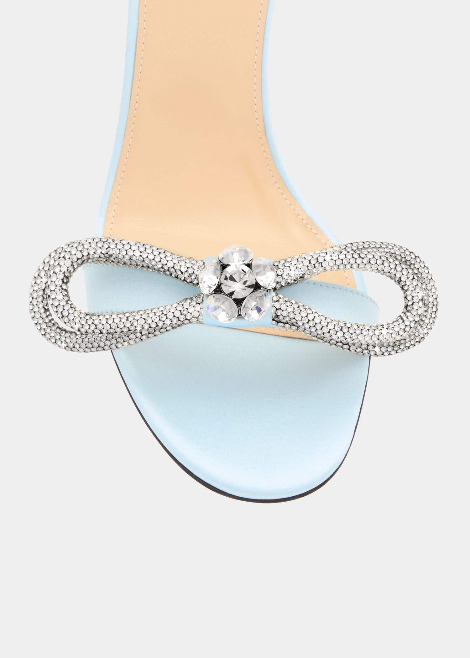 Audrey Crystal Round Toe Satin Sandals