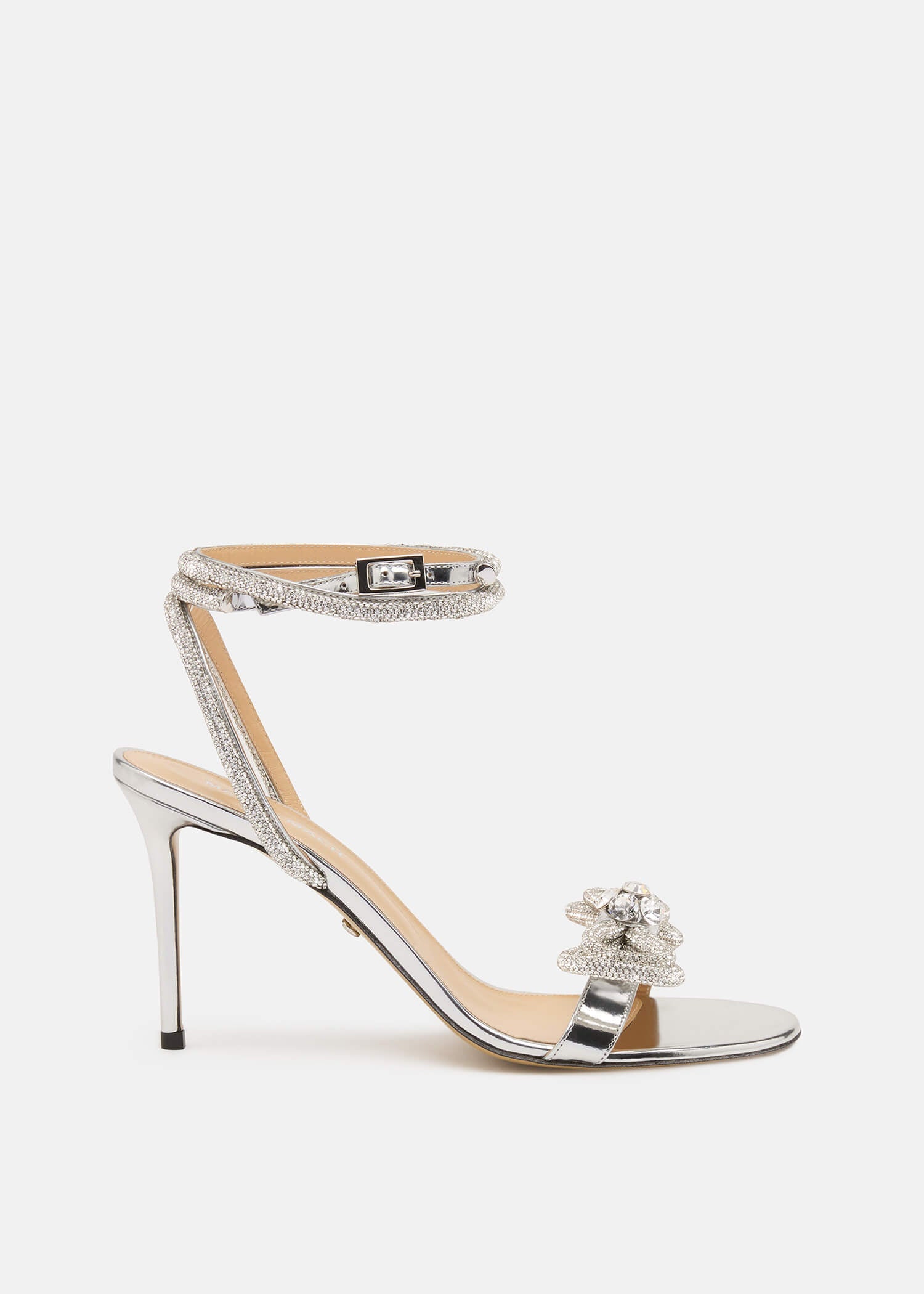 Double Bow Metallic Sandals