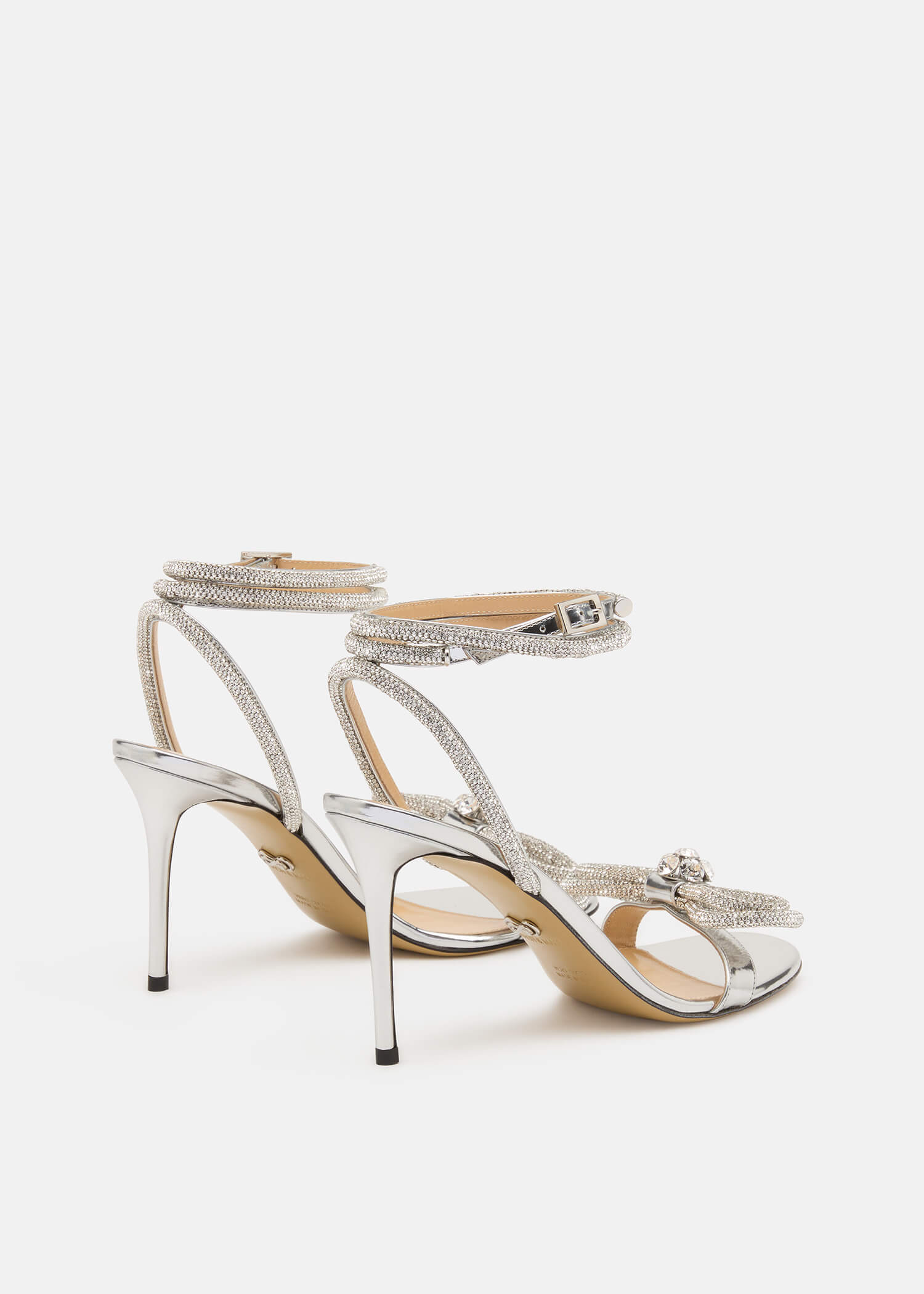 Double Bow Metallic Sandals