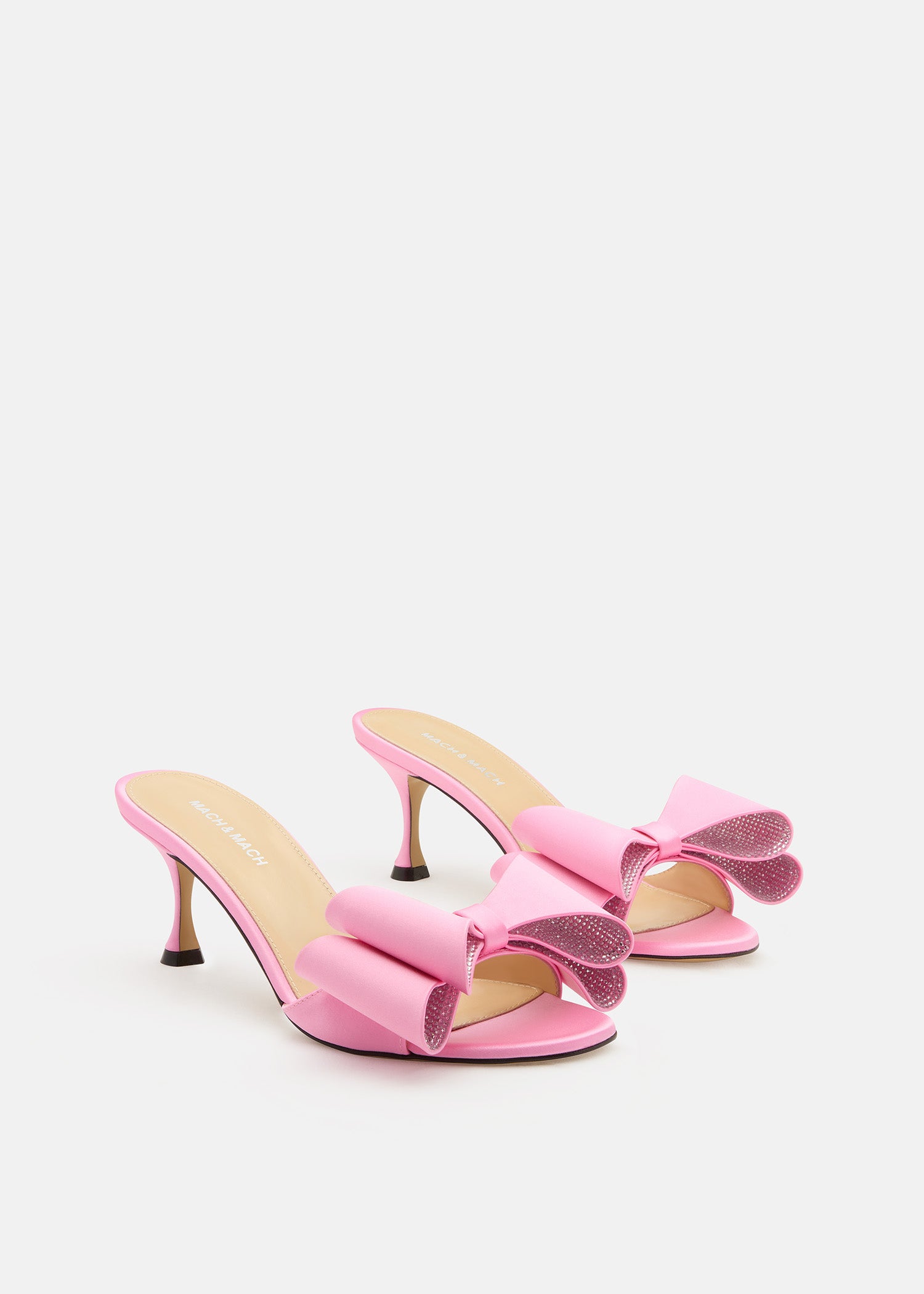 Le Cadeau Satin Kitten Heel Mules