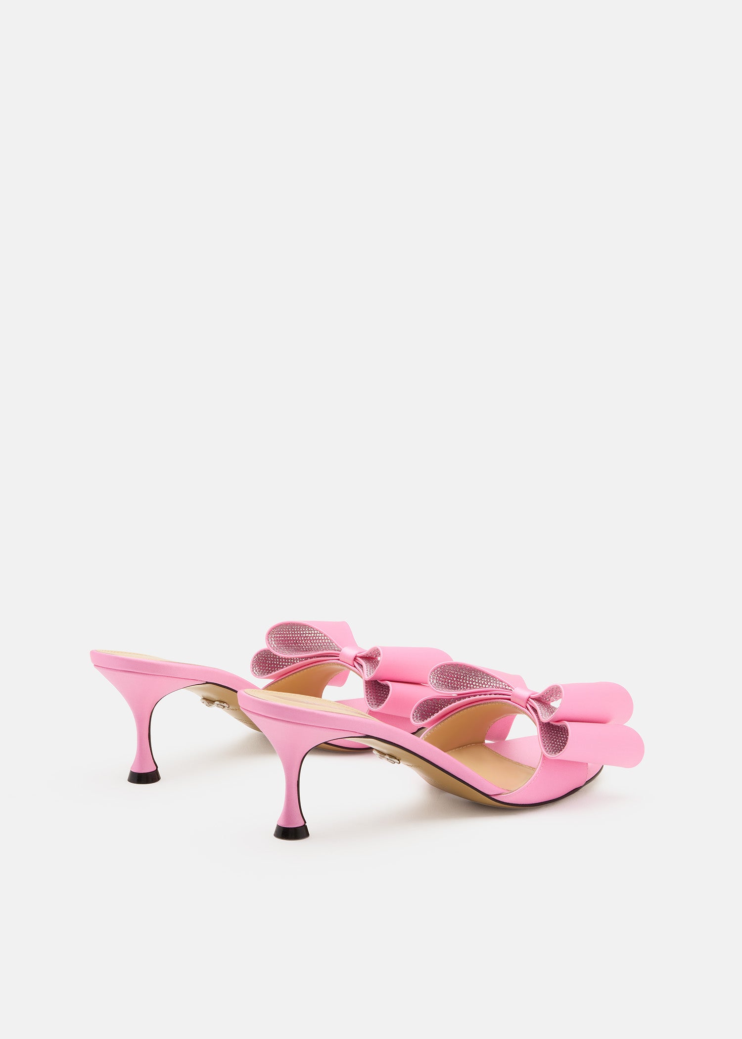 Le Cadeau Satin Kitten Heel Mules